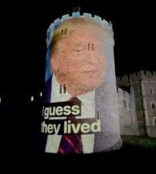 Windsor, projected images of Trump and Epstein onto castle: four arrests