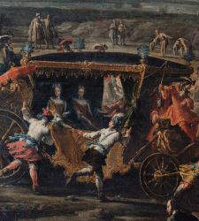 Restaurierung eines monumentalen Gemäldes aus den Fasti Farnesiani im Königspalast von Caserta vor Ort 