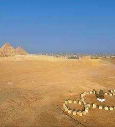 Pistoletto's Third Paradise in Egypt, among the Pyramids of Giza