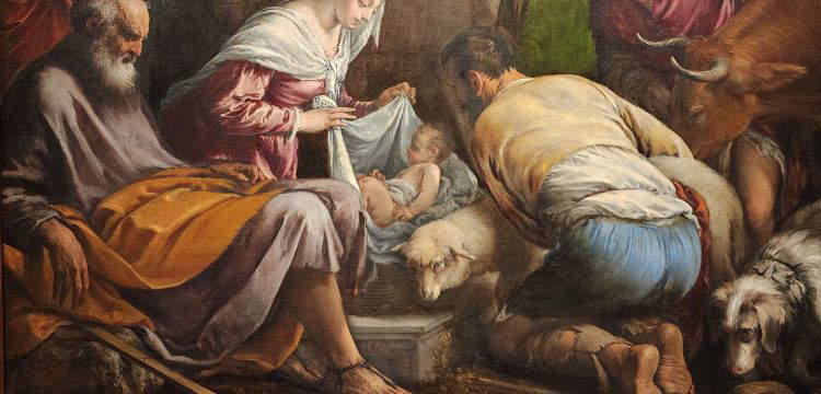 La Nativit&eacute; sans rh&eacute;torique de Jacopo Bassano qui a anticip&eacute; le Caravage