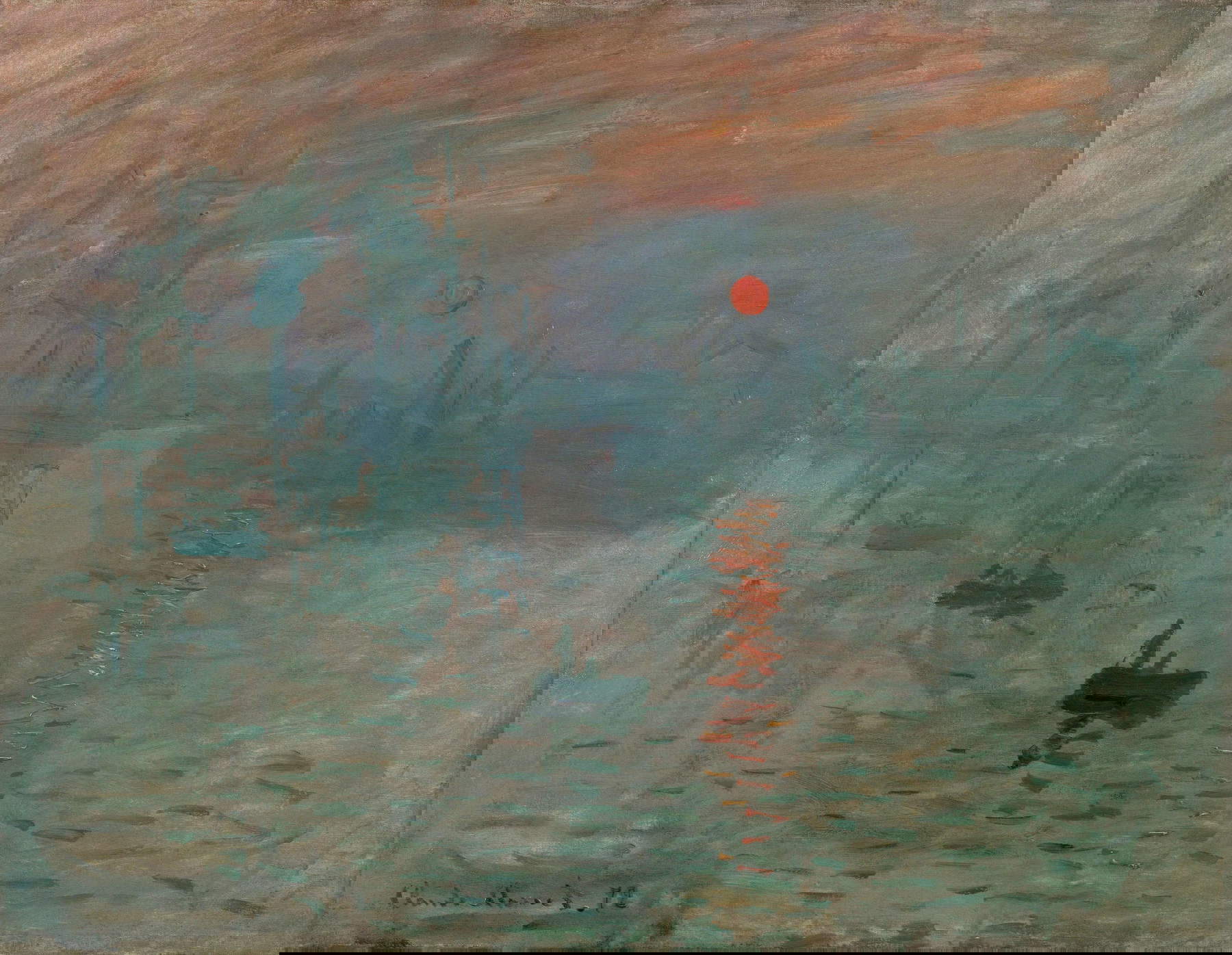 Claude Monet, Impression : soleil levant (1872 ; huile sur toile, 48 x 63 cm ; Paris, Mus&eacute;e Marmottan Monet)