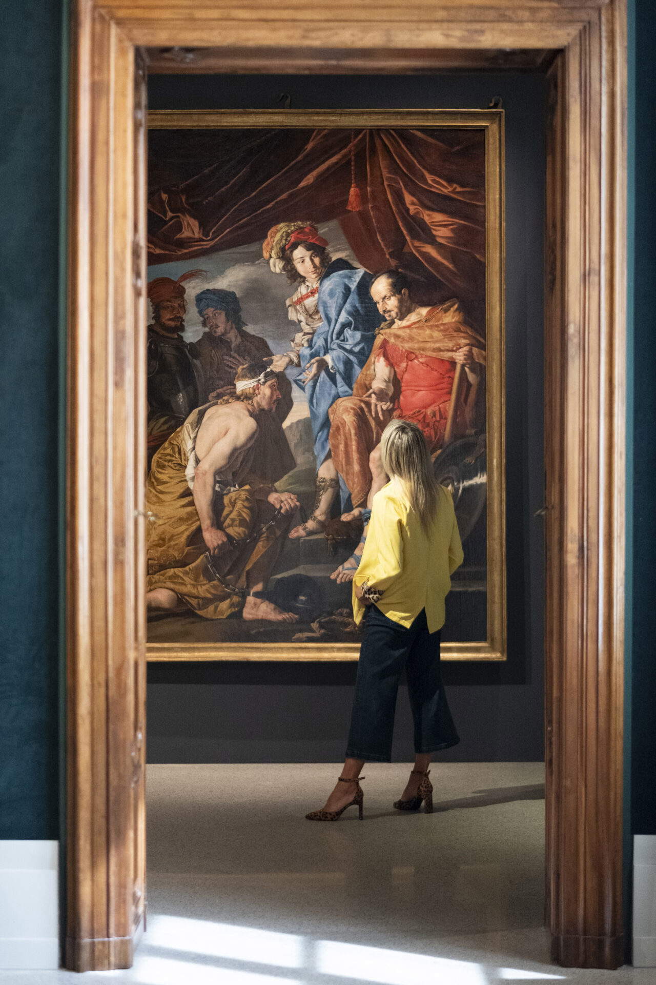 Ausstellungslayouts Matthias Stom. Un caravaggesco nelle collezioni lombarde, Pinacoteca Tosio Martinengo. Foto: Alberto Mancini, mit freundlicher Genehmigung der Fondazione Brescia Musei