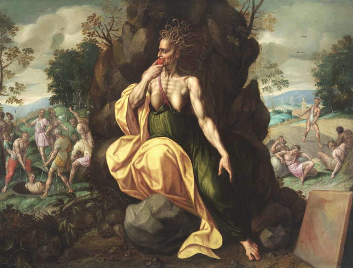 Jacques de Backer, Sieben Todsünden. Neid (1570-1575; Öl auf Leinwand; Neapel, Museo e Real Bosco di Capodimonte)