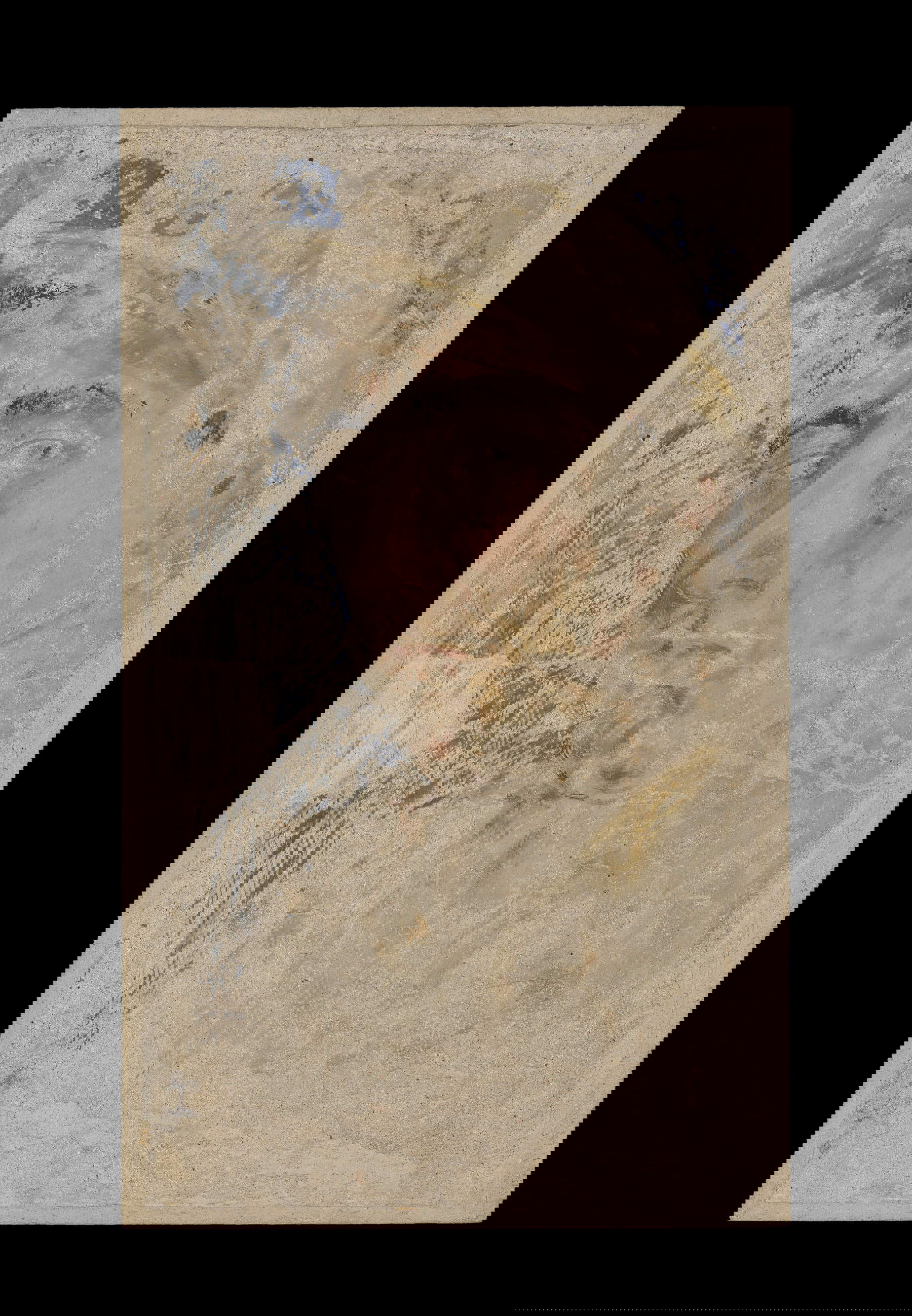 Mario Maestrelli, Autoritratto in cappa gialla (1938; affresco strappato applicato su compensato, 61,5 x 37 cm; Empoli, Galleria di Arte Moderna e della Resistenza)