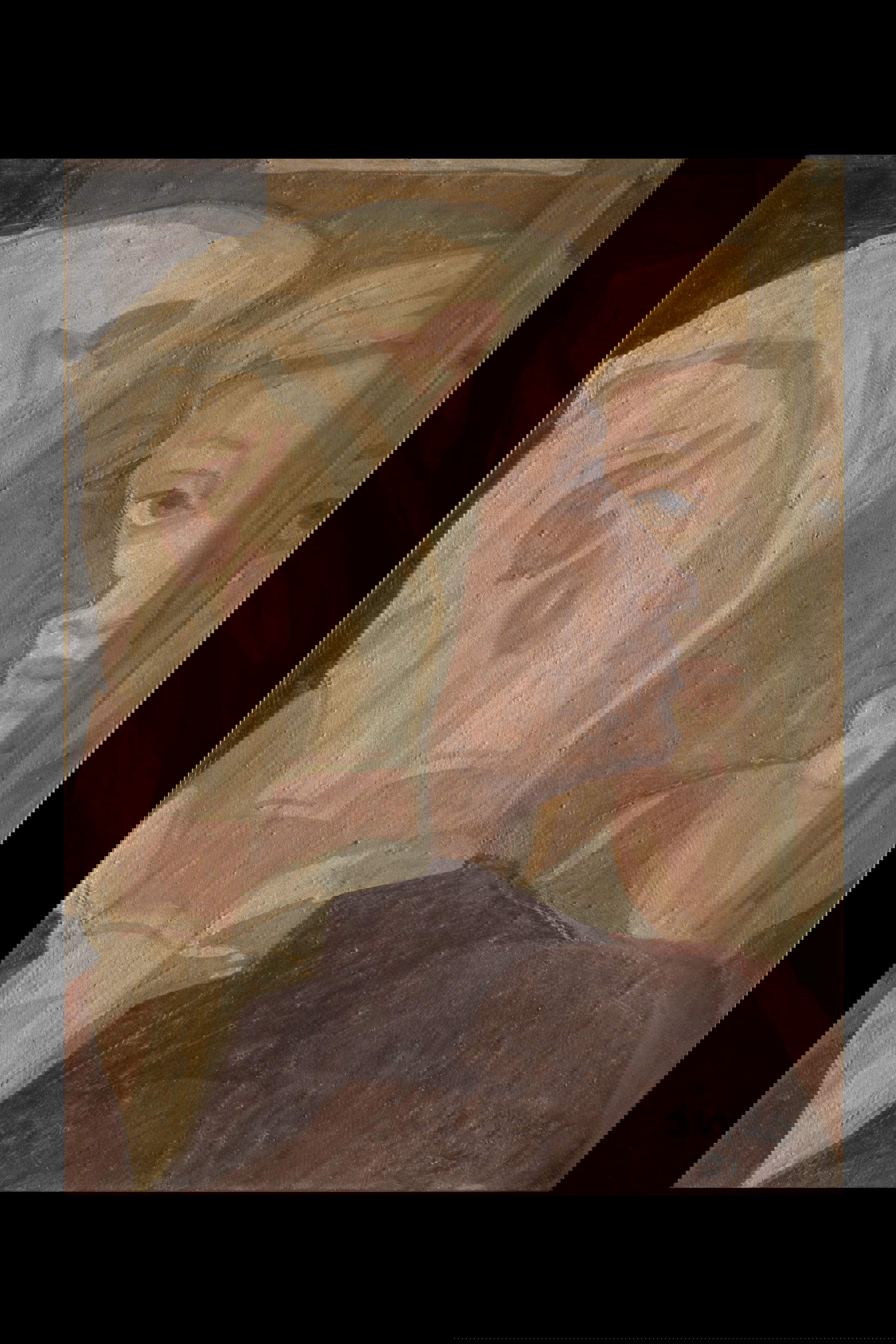 Sineo Gemignani, Donna che si specchia (1952; affresco staccato, 64,5x54,5 cm; Empoli, Galleria d'Arte Moderna e della Resistenza)