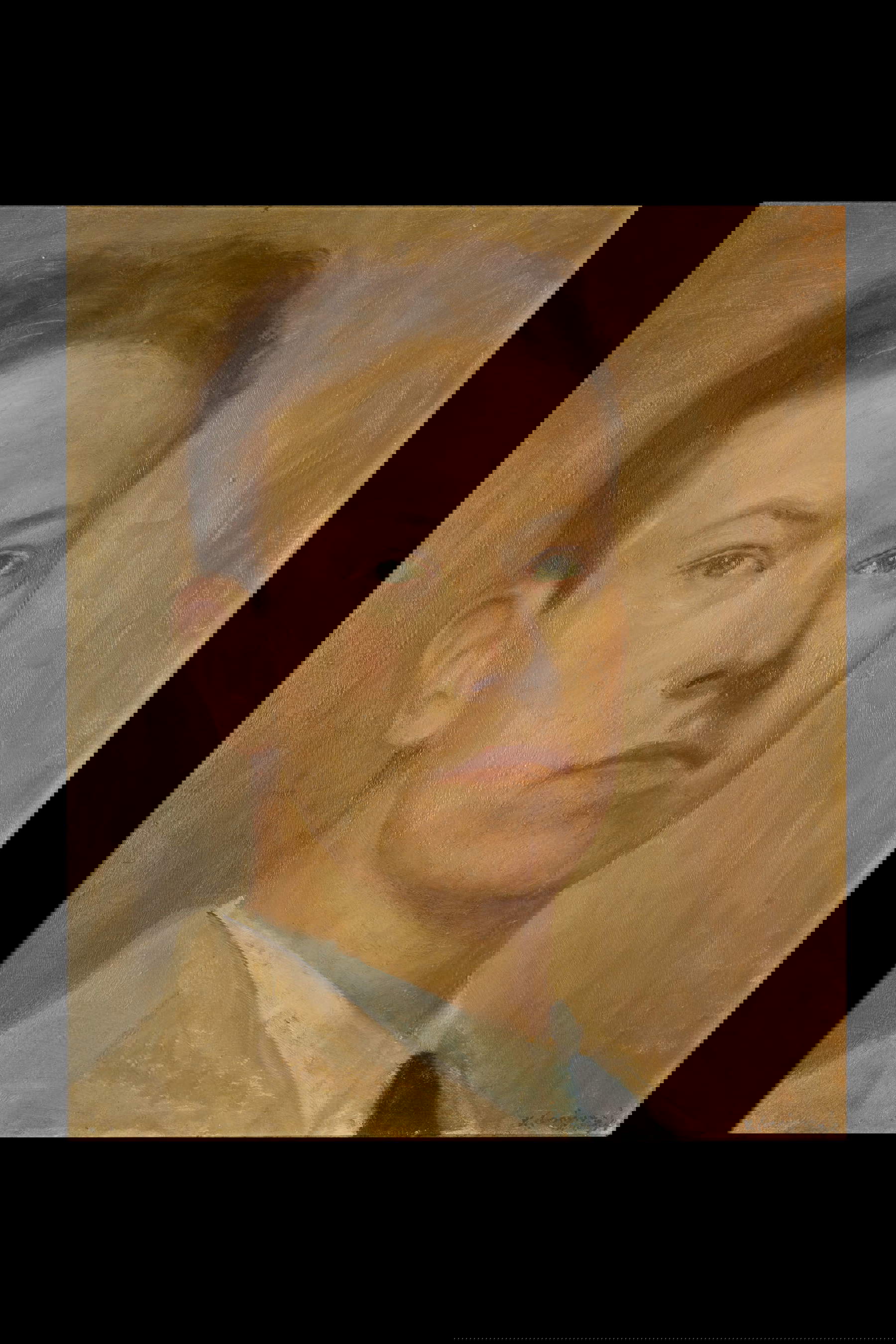 Virgilio Carmignani, Autoritratto (1934; olio su tavola, 60 x 50 cm; Empoli, Galleria di Arte Moderna e della Resistenza)