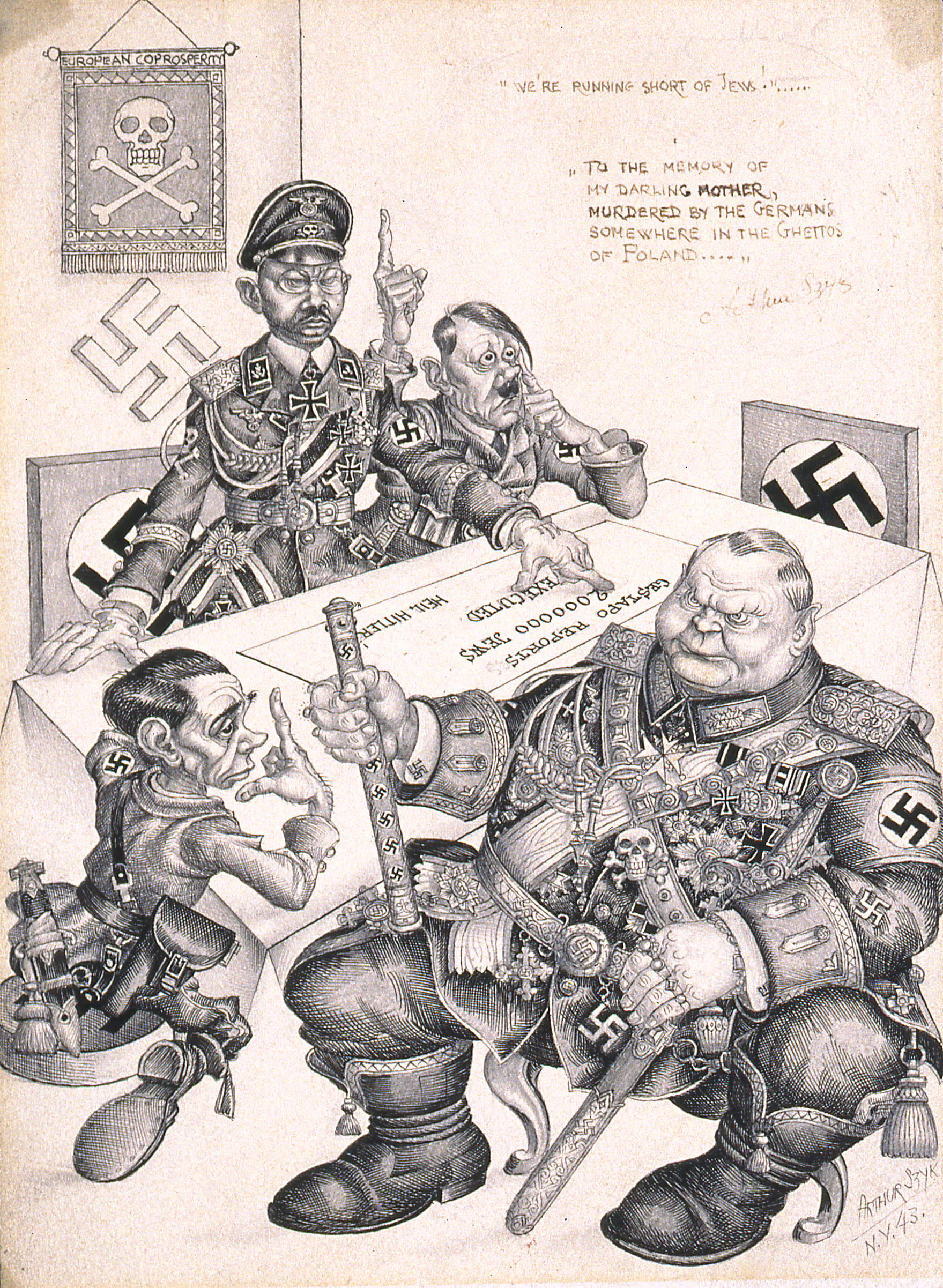 Arthur Szyk, Uns gehen die Juden aus (1943; New York). Die Arthur Szyk Gesellschaft
