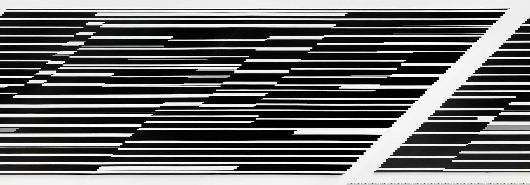 Esther Stocker, Untitled (2025; acrylic on cotton canvas (200 x 600 cm). Photo: Markus Gradwohl