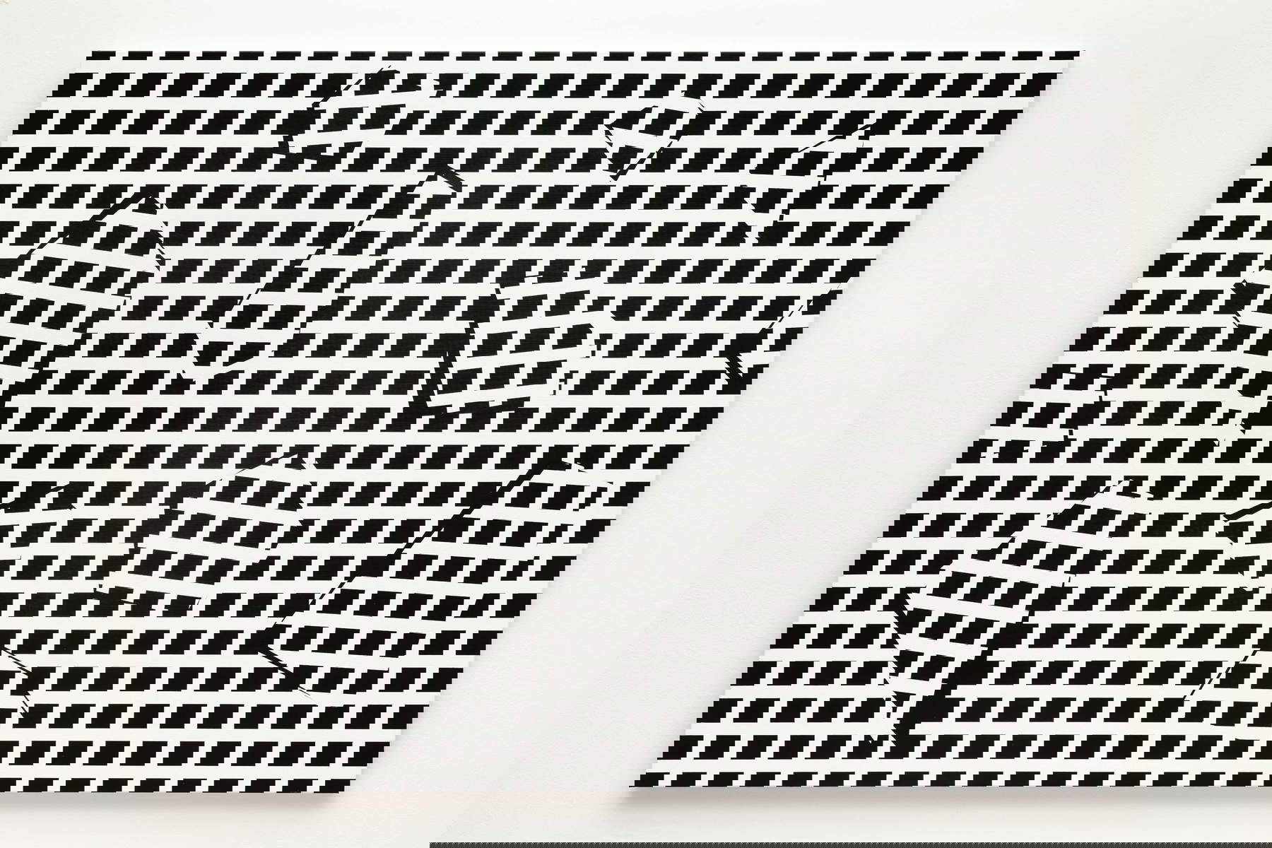 Esther Stocker, Untitled (2025; acrylic on cotton canvas, 150 x 200 cm). Photo: Markus Gradwohl