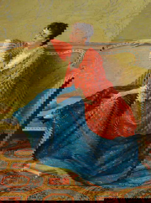 Giuseppe Baldini, Portrait d'une dame (vers 1840 - 1850 ; huile sur toile collée sur carton, 35 &times; 25,5 cm ; Livourne, Fondazione Livorno)