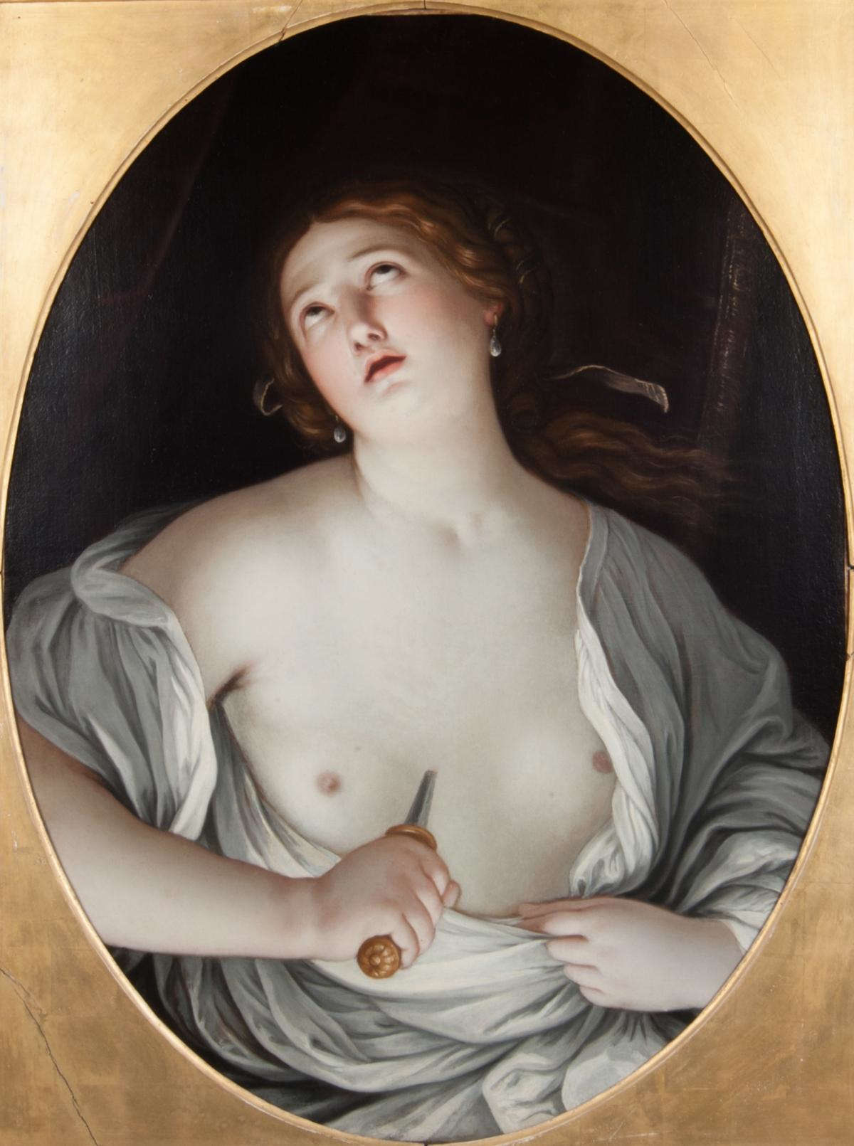 Pintor desconocido (de Guido Reni), Lucrecia (óleo sobre lienzo, 96,5 x 71,4 cm; Barnard Castle, Bowes Museum)