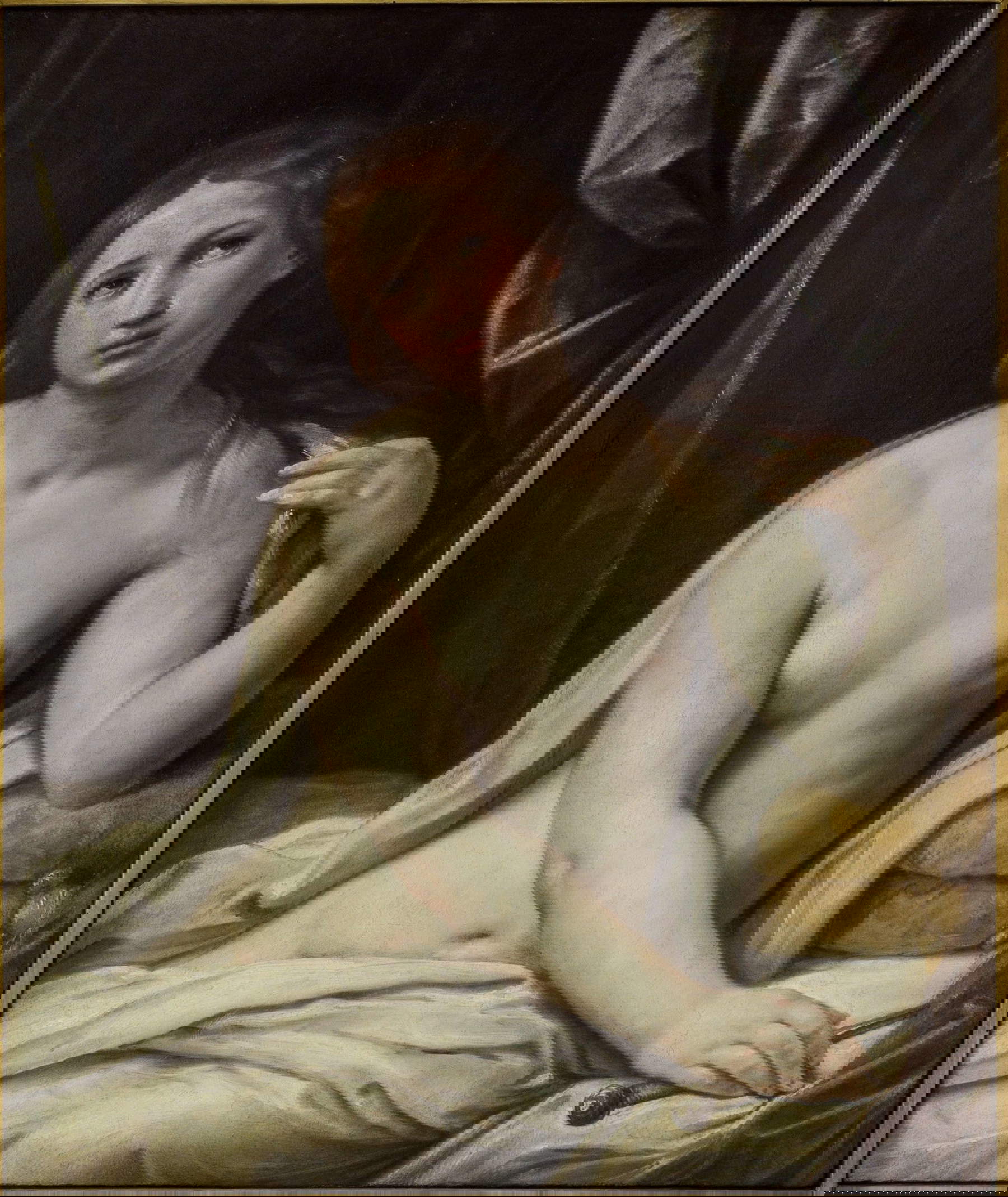 Guido Reni, Lucrezia (1638; óleo sobre lienzo, 98 x 73 cm; Bolonia, Genus Bononiae)