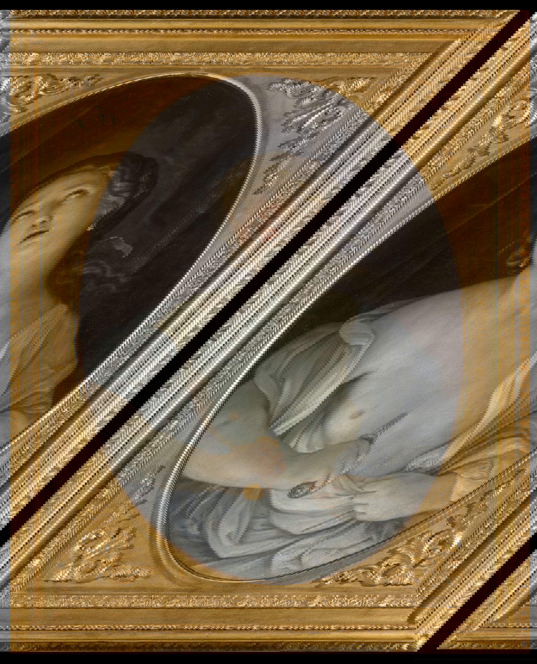 La obra en su marco dorado