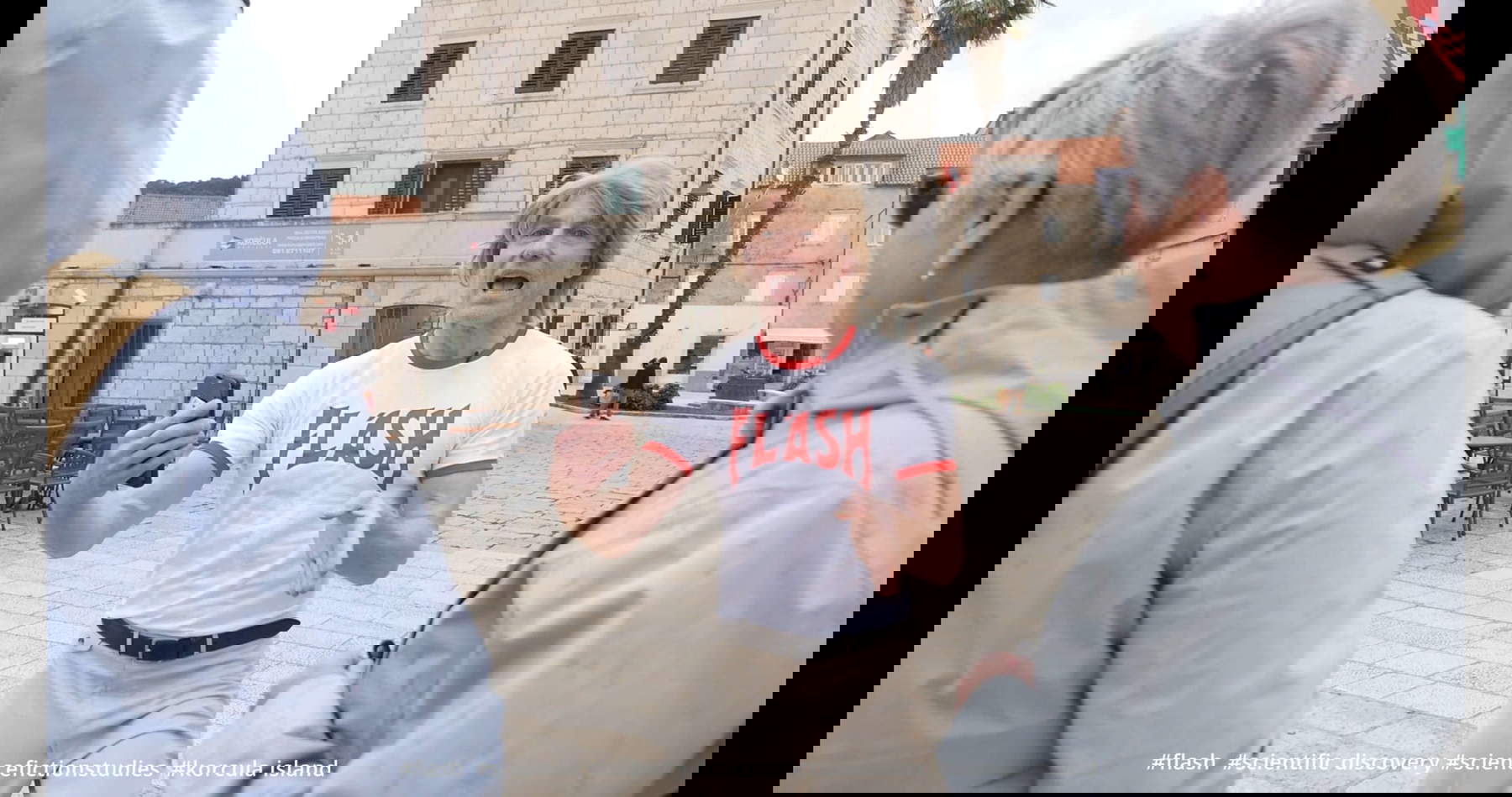 Hito Steyerl, The Island, frame (2025; vídeo HD monocanal, cine, hologramas con ruidos cuánticos, esferas con proyecciones arqueológicas, vídeo documental, duración 26 minutos, vídeo HD monocanal, instalación de dimensiones variables). Con permiso del artista y la Fondazione Prada, Andrew Kreps Gallery, Nueva York y Esther Schipper, Berlín/París/Seúl.