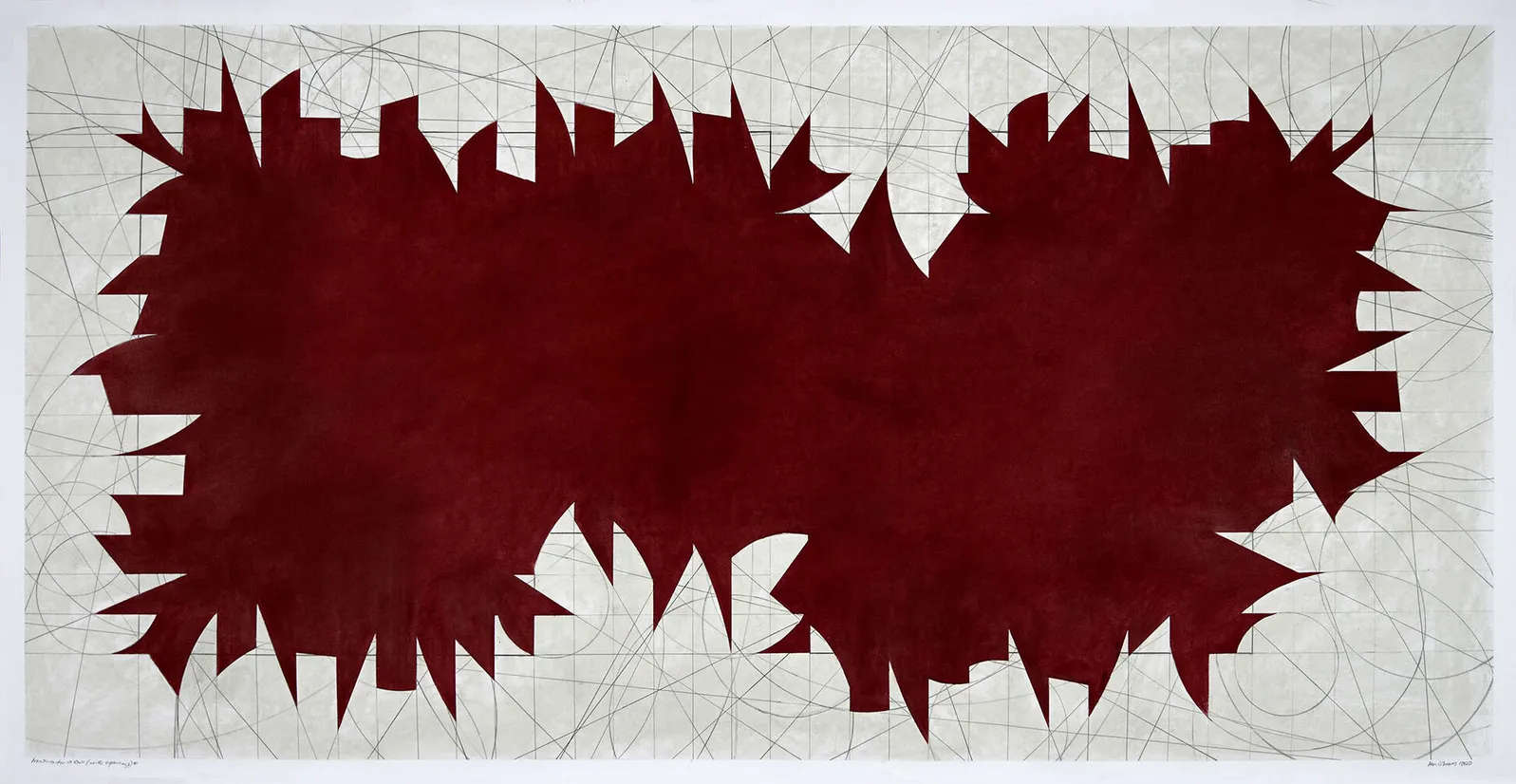 David Tremlett, Drawing for a wall (with opening) #1 (2020; lápiz de color y grafito sobre papel, 78 x 152,2 cm). Presentada por: Alfonso Artiaco. Precio: 18.000 euros