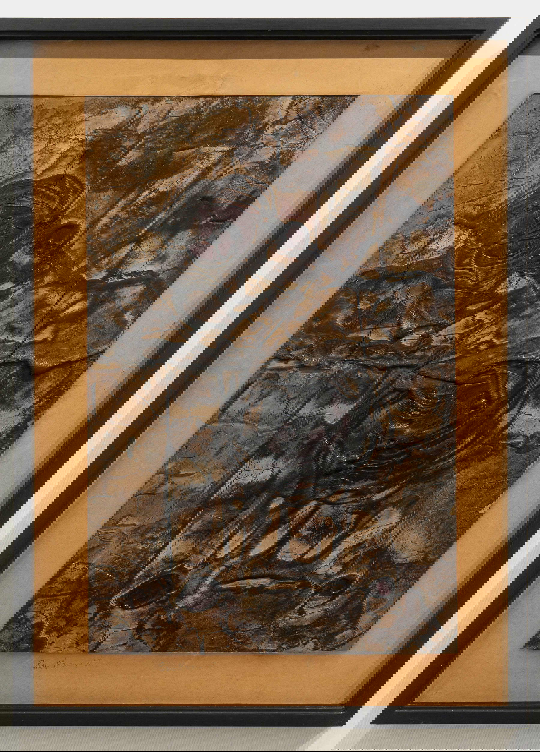 Piero Manzoni, Sin título (1957; óleo y alquitrán sobre masonita, 70 x 50 cm). Presenta: Galleria d'Arte Maggiore g.a.m. Precio: 100-200.000 euros.