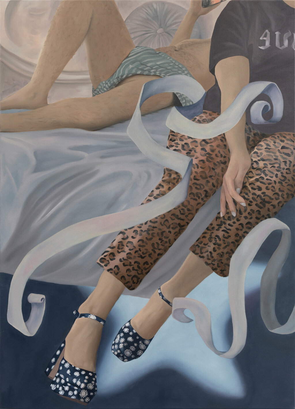 Romane de Watteville, Tal vez el romance sea un lugar (2025; óleo sobre lienzo, 140 x 100 cm). Presentado por: Ciaccia Levi. Precios: de 4.000 a 9.000 euros.