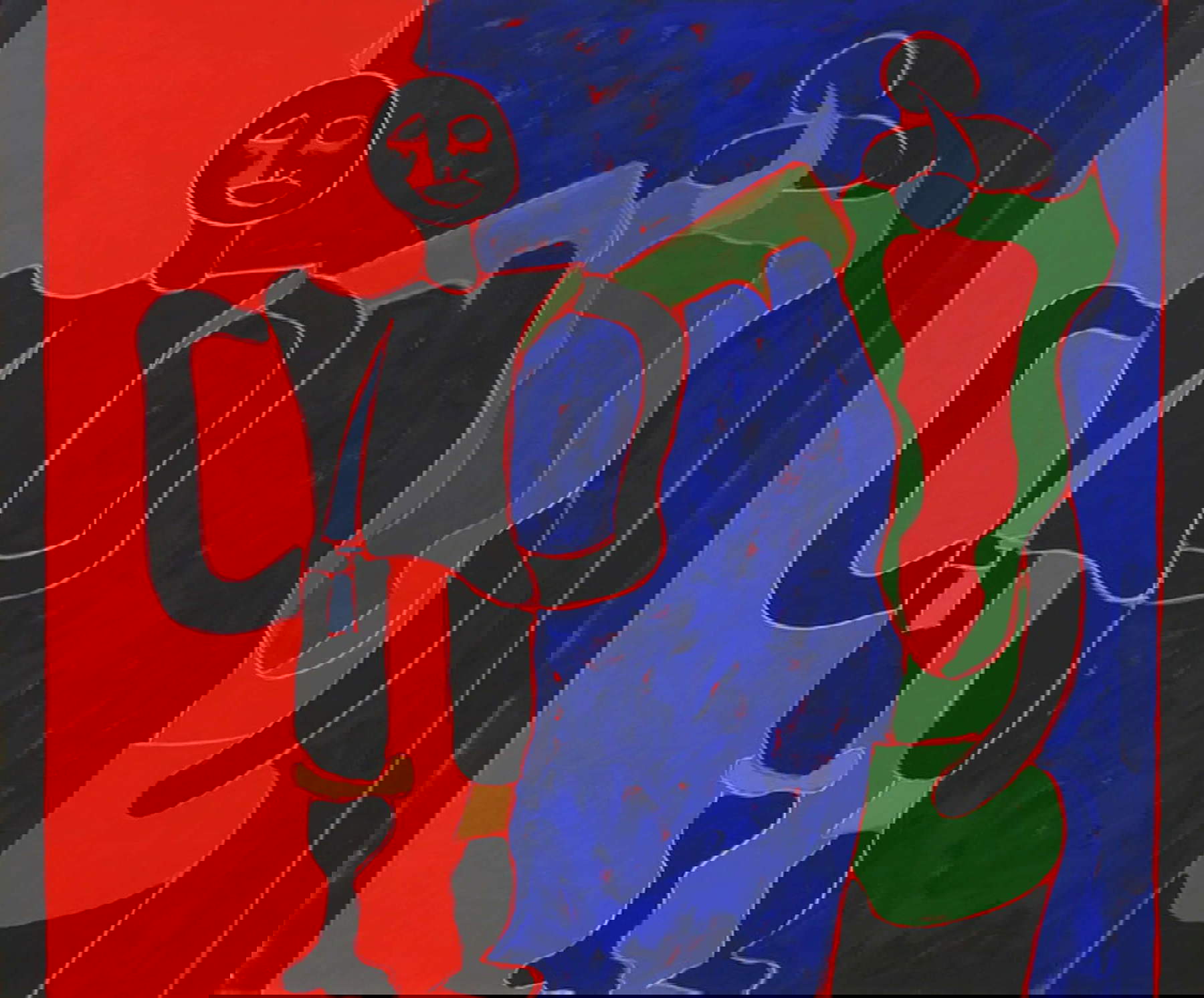 Tano Festa, For ever Eveline (1985; acrílico sobre lienzo, 100 x 120 cm). Presenta: Guastalla. Precio: 10-15.000 euros