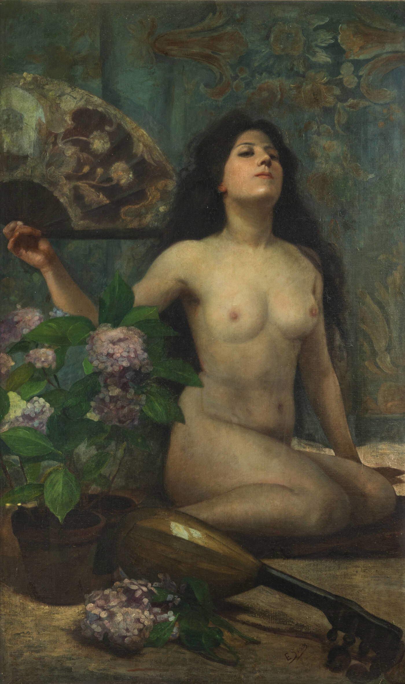 Enrico Sorio, Seducción (óleo sobre lienzo, 134 x 82 cm). Precio: 12.000 euros