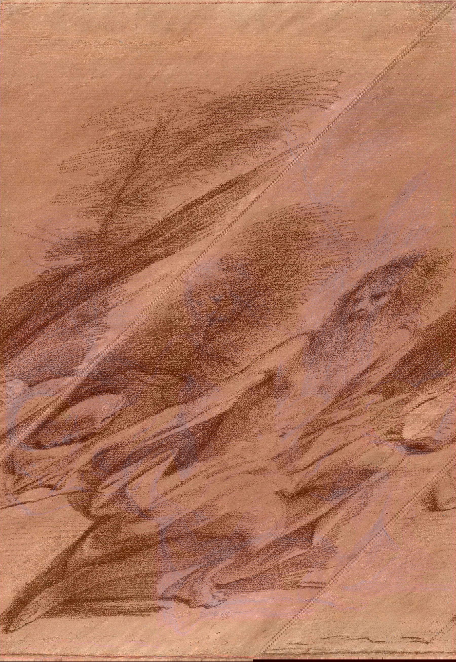 Guercino, San Jerónimo en el desierto (sanguina sobre papel, 413 x 285 mm). Precio: 75.000 euros