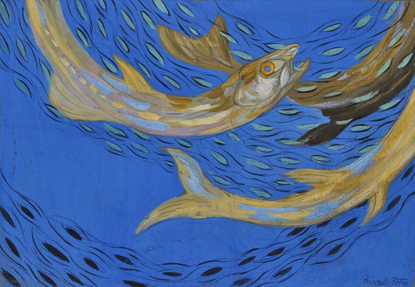Piero Persicalli, Pez (1911-1913; temple sobre papel, 28 x 41 cm). Precio: 40.000 euros