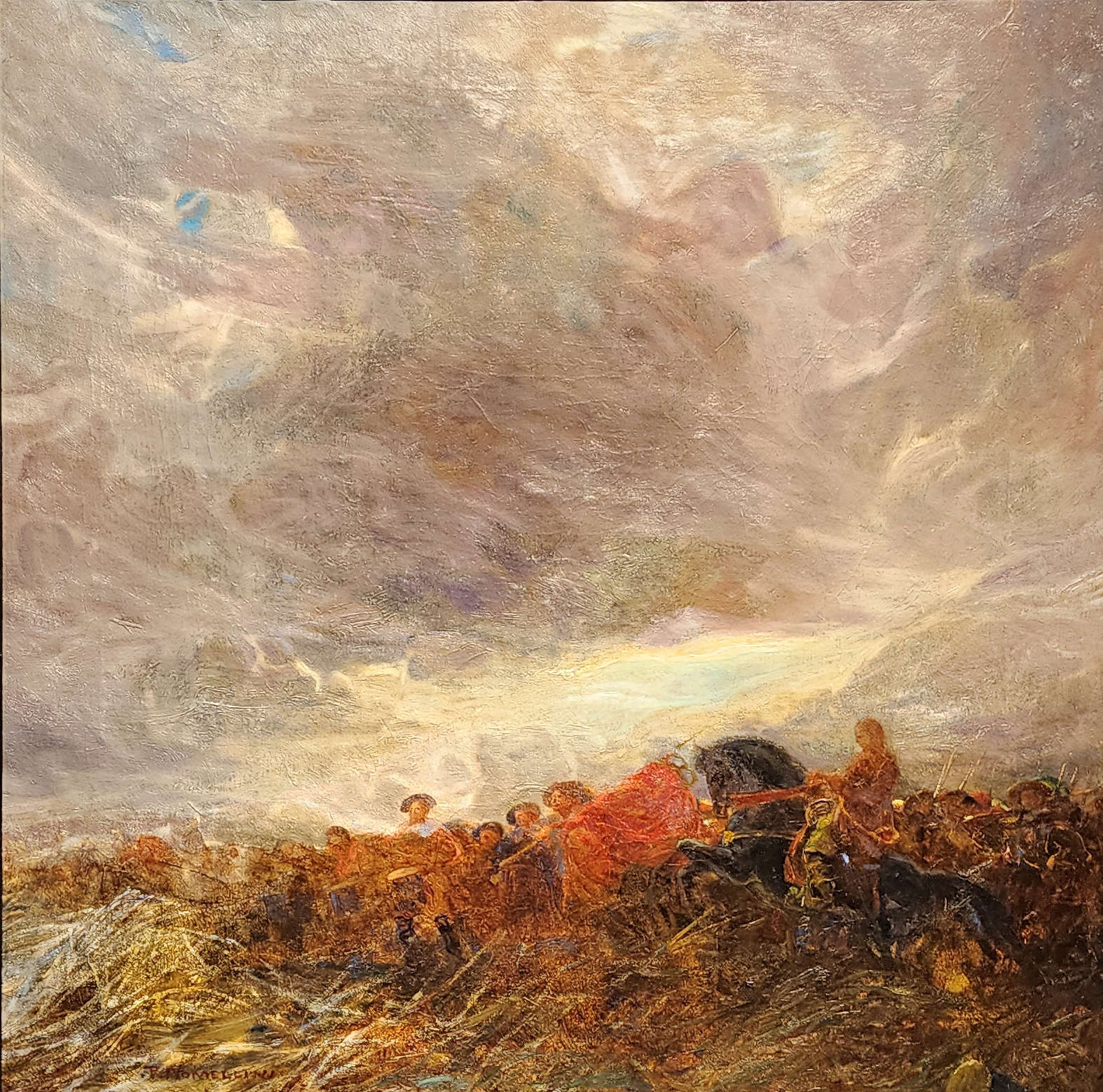 Plinio Nomellini, Compañeros de infortunio (óleo sobre lienzo, 65 x 65 cm). Precio: 35.000 euros