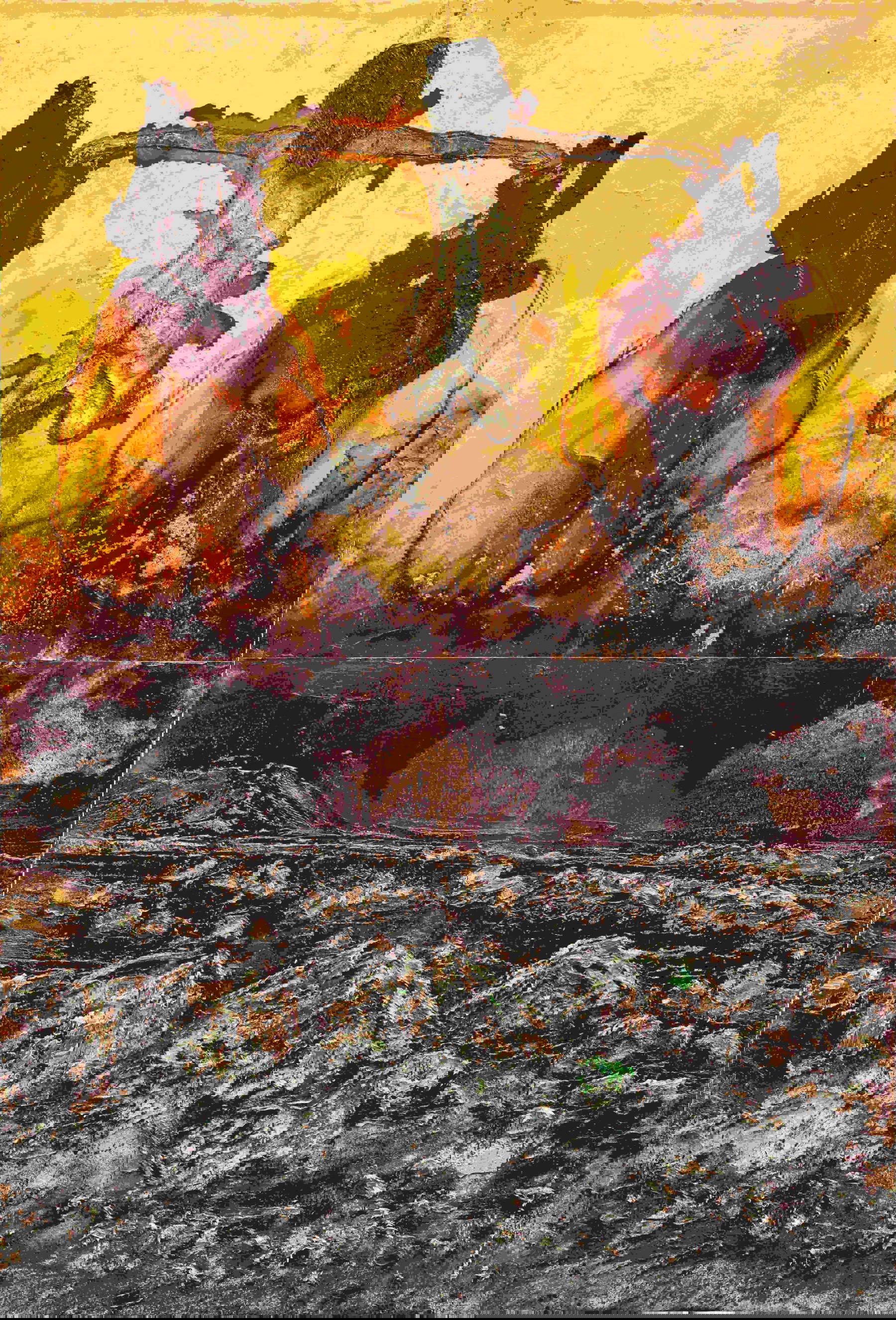 Anselm Kiefer, Kleopatra (2025; emulsione, olio, acrilico, gommalacca, foglia d&rsquo;oro, sedimento di elettrolisi e gesso su tela, 560 &times; 380 cm) &copy; Anselm Kiefer. Foto: Nina Slavcheva