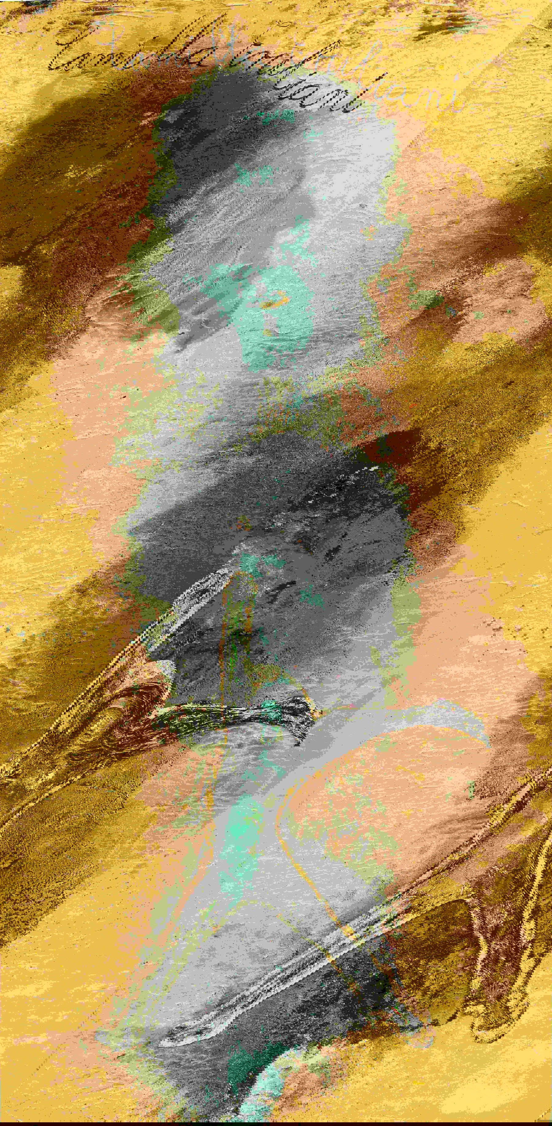 Anselm Kiefer, Camilla Erculiani (2025; emulsione, olio, acrilico, gommalacca, foglia d&rsquo;oro, sedimento di elettrolisi e collage di tela su tela, 570 &times; 280 cm) &copy; Anselm Kiefer. Foto: Nina Slavcheva