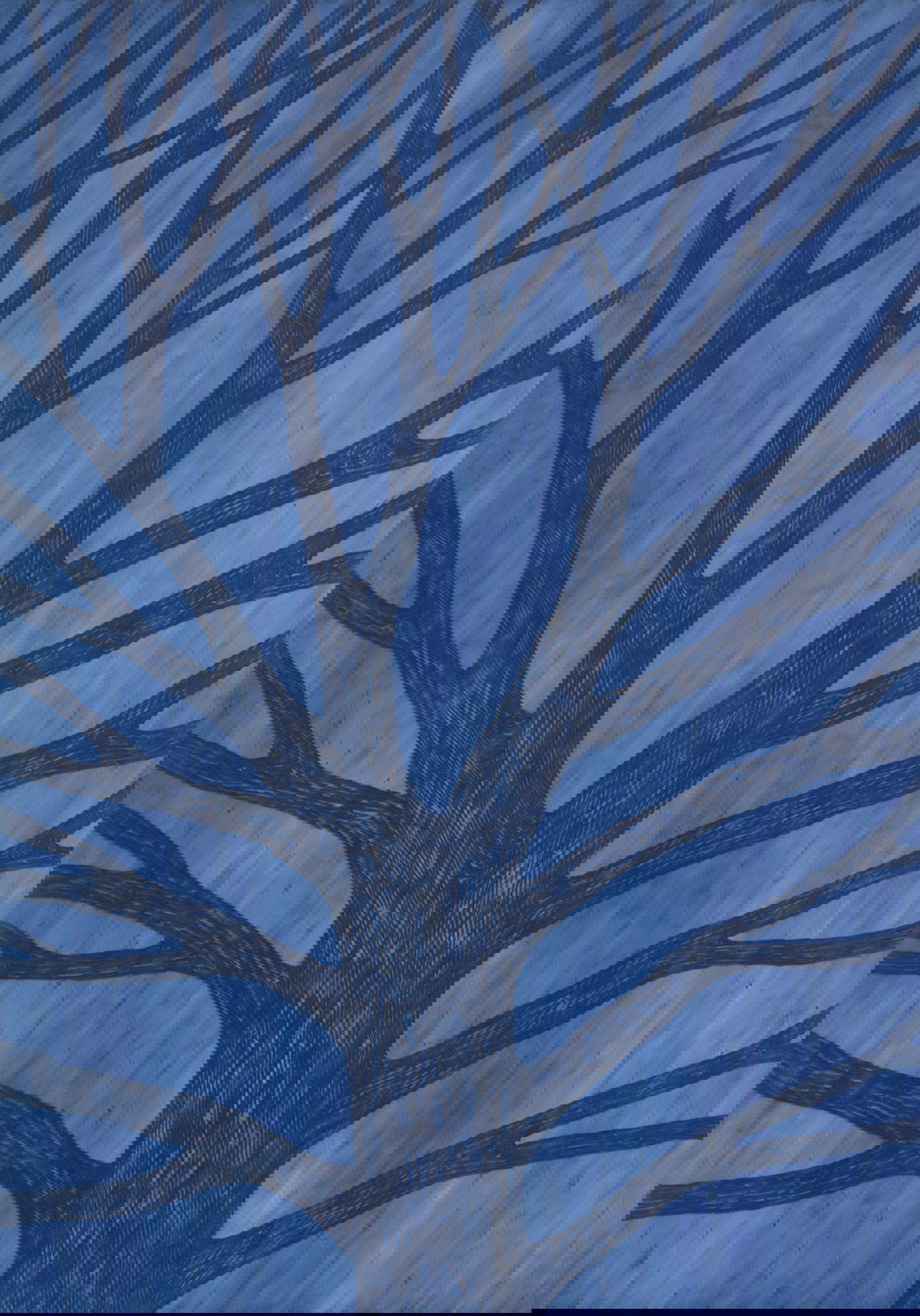 Lena M&uuml;ller, Botschafter #45 (2025; graphite, wax crayons on cardboard, 148 x 210 mm)