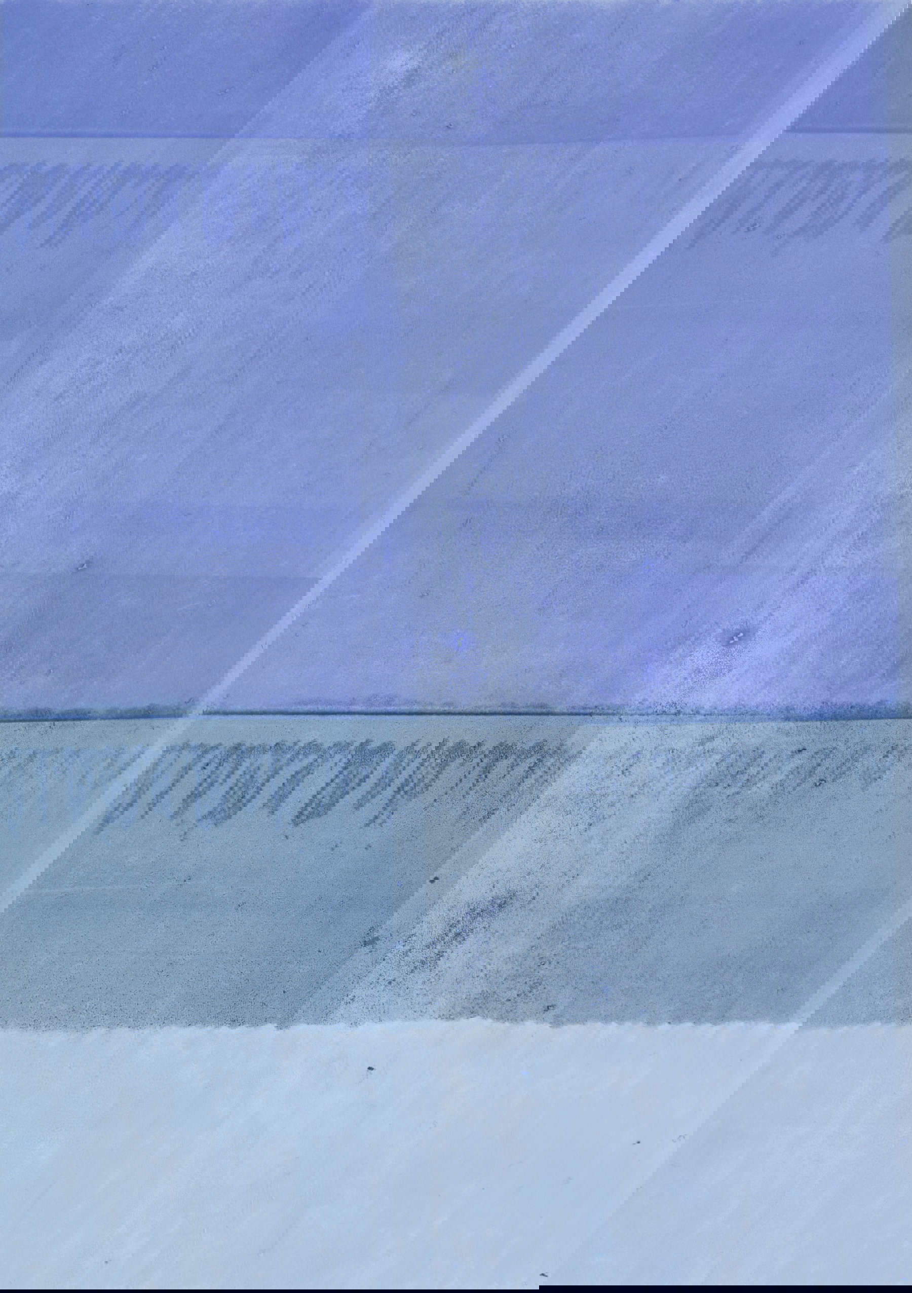 Lena M&uuml;ller, Fernblick #22 (2024; wax crayons, linopaint on cardboard, 148 x 210 mm)