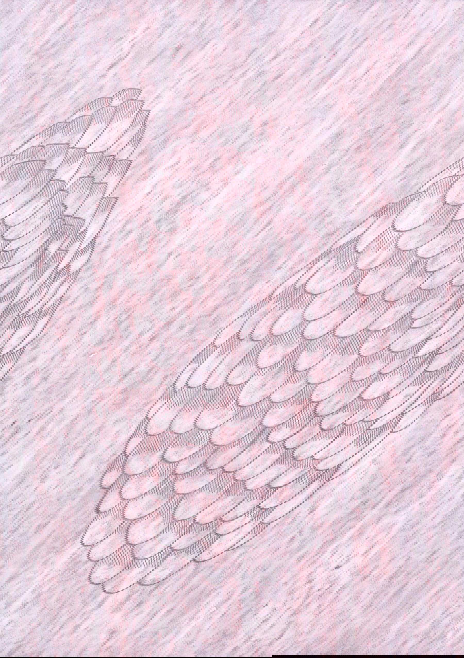 Lena M&uuml;ller, Schutz #32 (2026; graphite, wax crayons on cardboard, 148 x 210 mm)