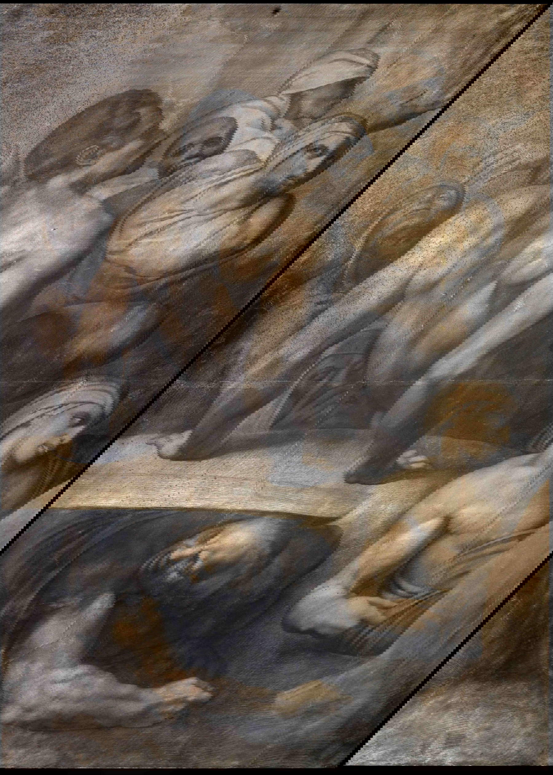 Giuseppe Bossi, Los condenados, copia parcial del Juicio Final de Miguel Ángel (1804; carboncillo y lápiz negro sobre papel, 1920 x 1330 mm; Milán, Academia de Bellas Artes de Brera). Foto: Roberto Rosso