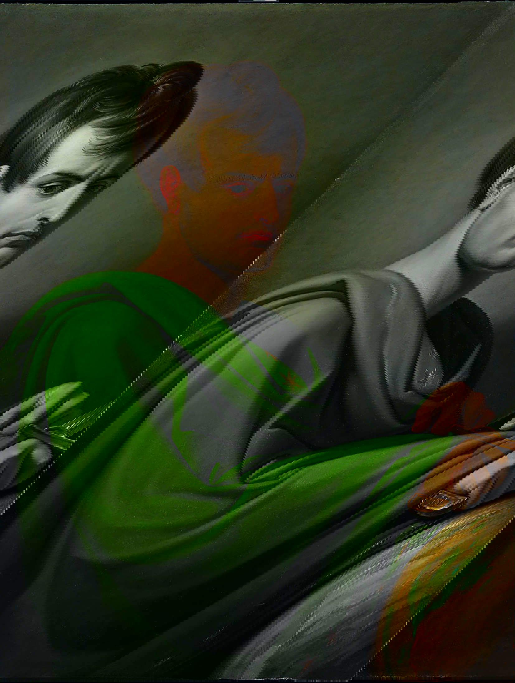 Giuseppe Bossi, Napoleón apoyado en el globo terráqueo (1806; óleo sobre lienzo, 98,5 x 74,5 cm; colección privada). Foto: Manusardi, Milán