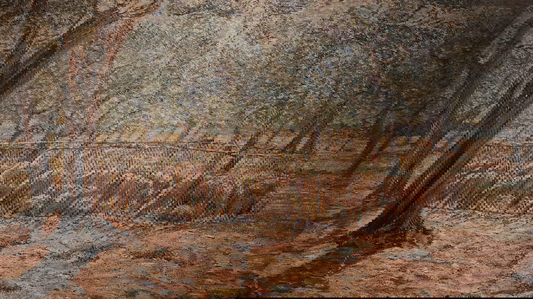 Alberto Calza Bini, Olivar con corral de ovejas (1910-1911; óleo sobre lienzo, 82 x 115 cm; Colección Calza Bini)