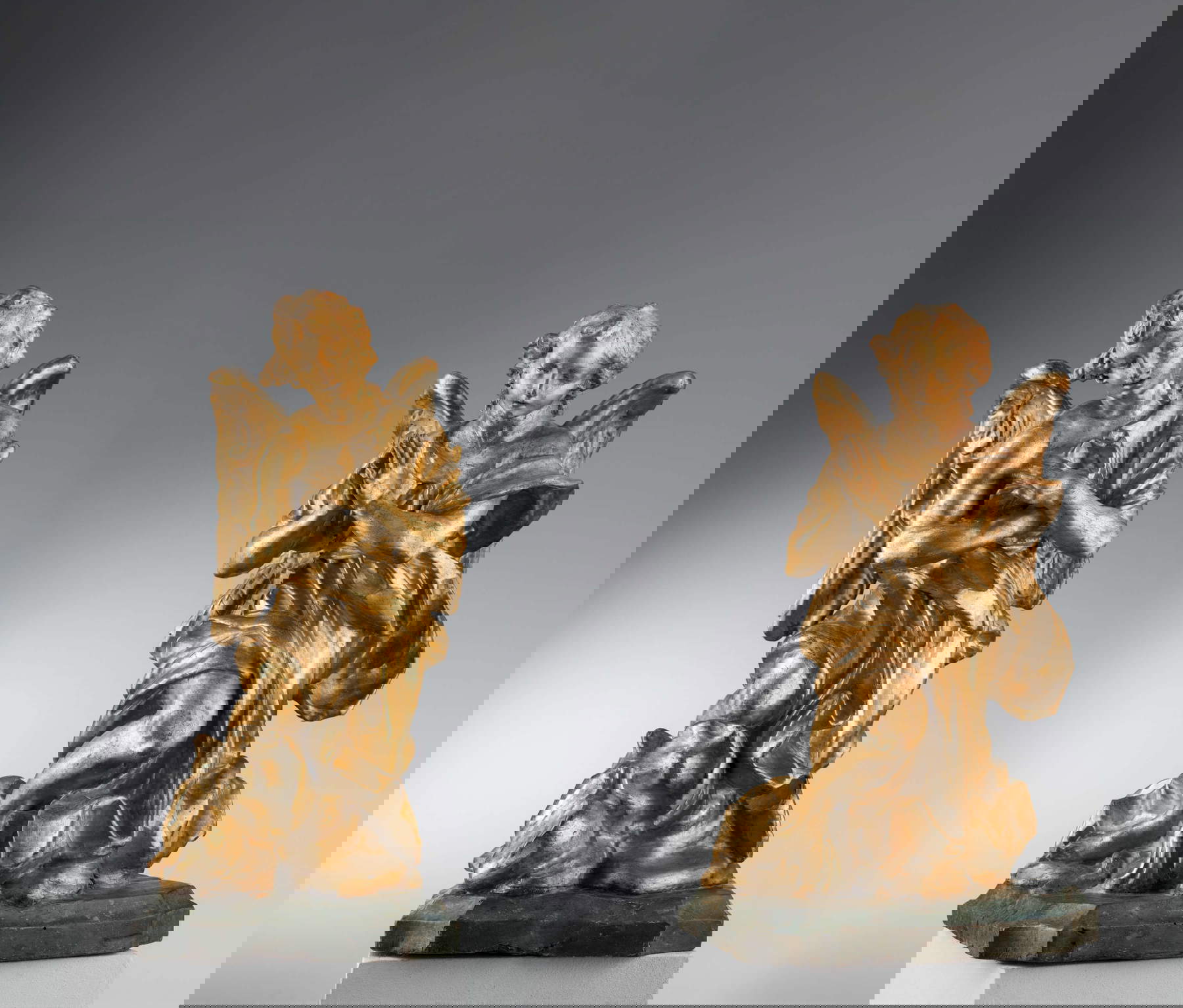 Giuseppe Mazzuoli, Pair of angels (gilded terracotta, 51 x 20 cm each). Submitted by: Brun Fine Art