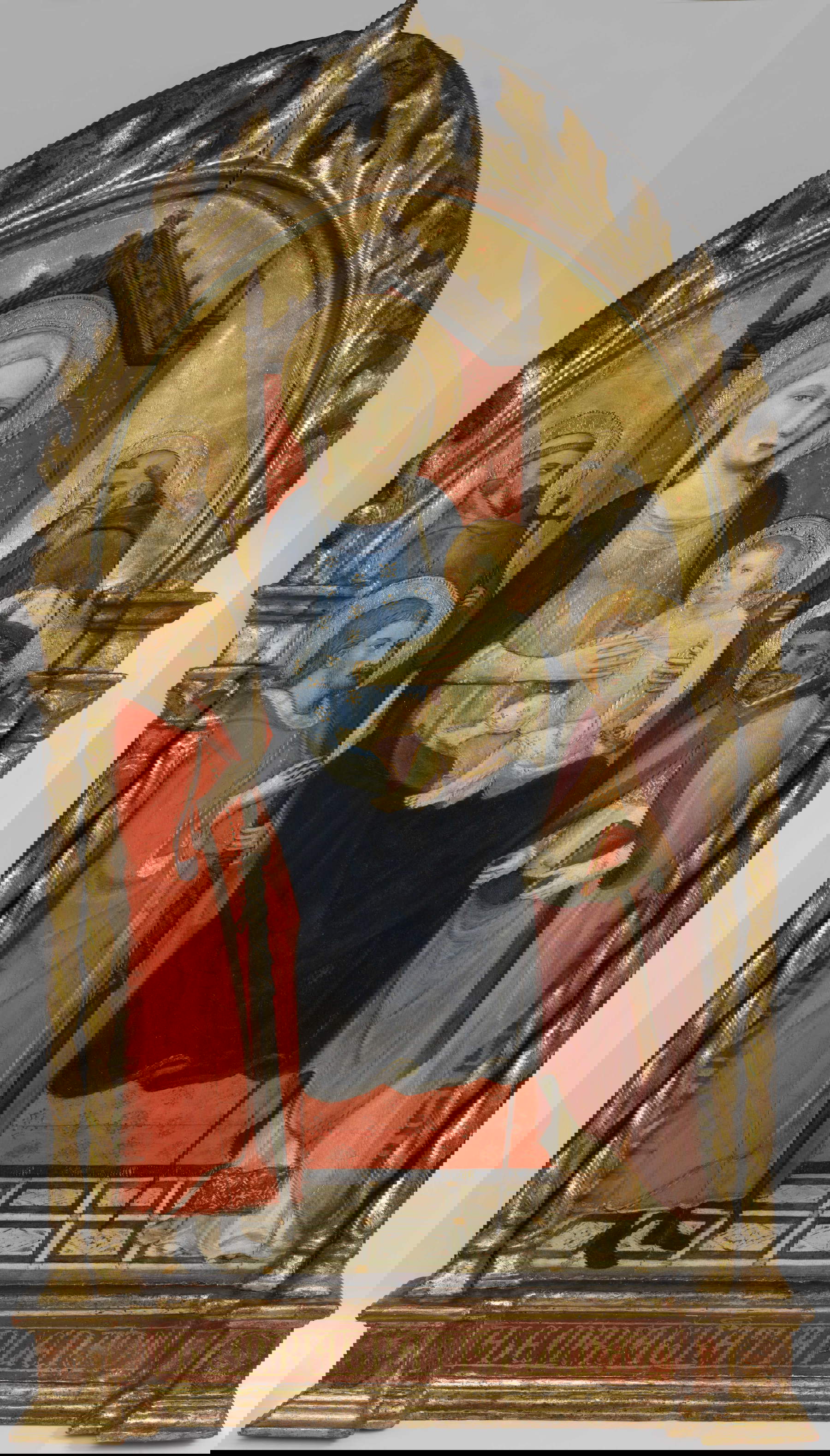 Lippo di Andrea di Lippo, Madonna and Child Enthroned, Saints Francis of Assisi, Anthony Abbot, Julian, and a holy bishop (1425; tempera on panel and gold, 76.5 x 43 cm). Submitted by: Matteo Salamon