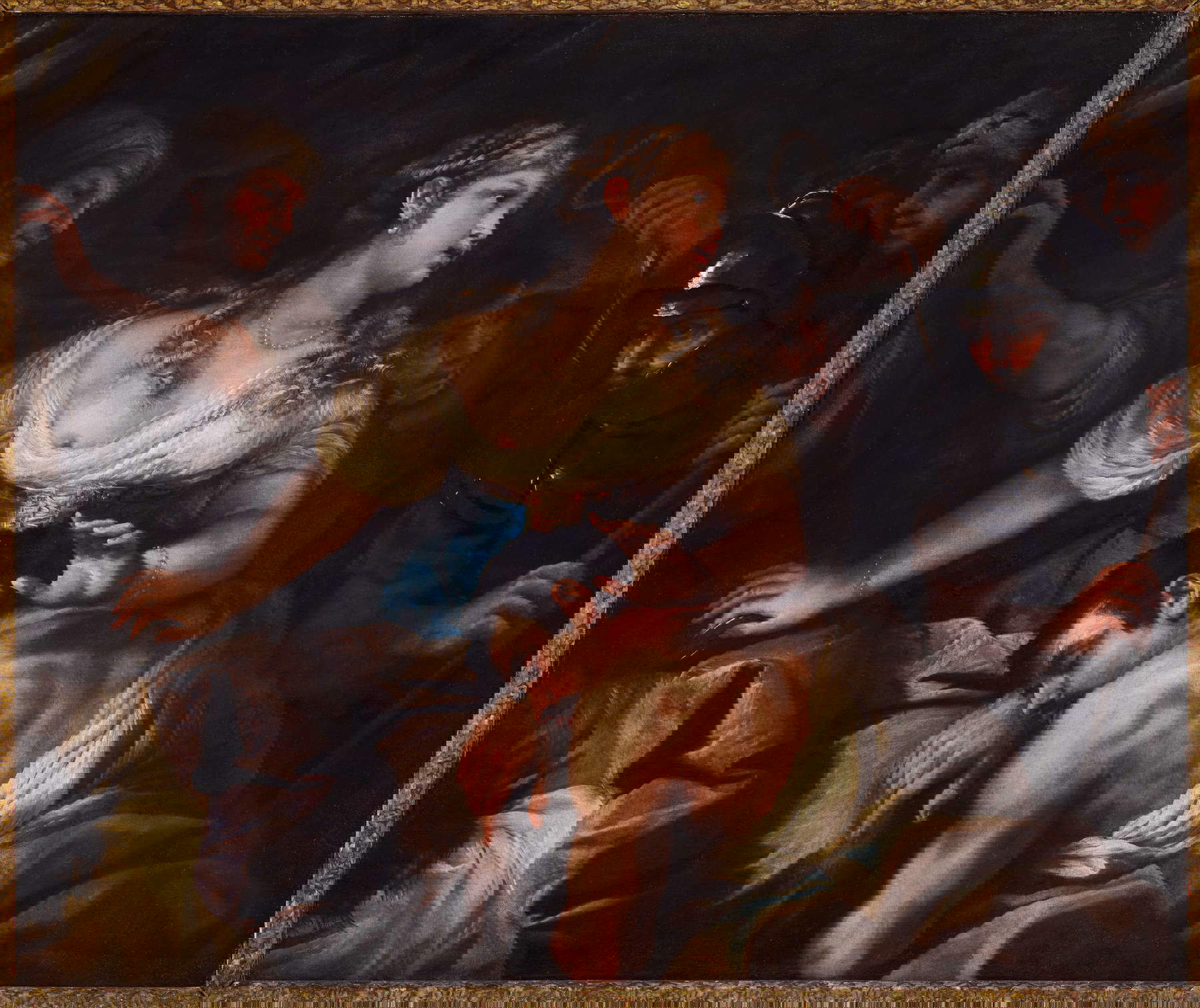 Luca Giordano, Samson and Delilah (1950s; oil on canvas, 127 x 149.8 cm). Presented by Robilant + Voena