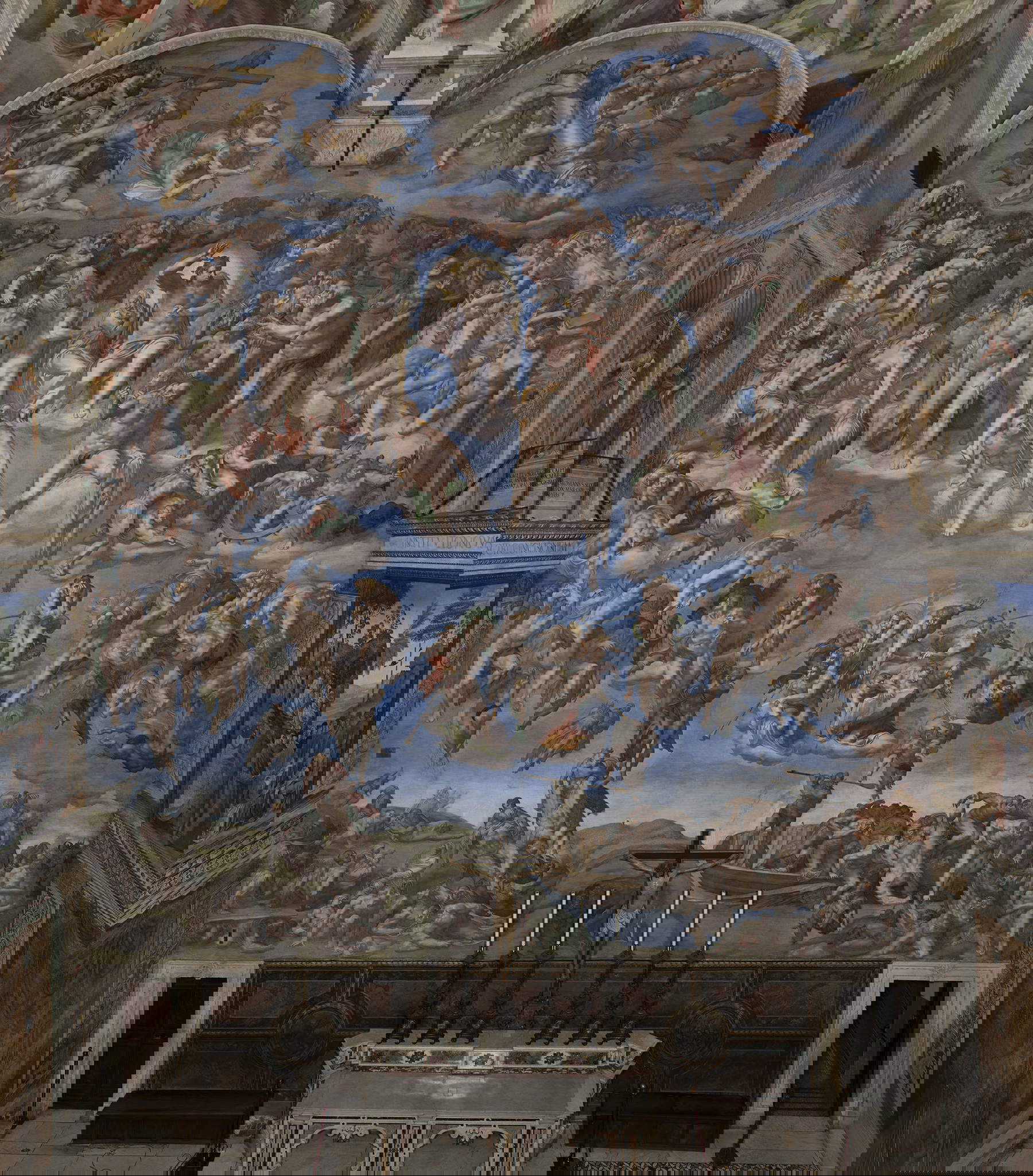 Chapelle Sixtine, Jugement dernier, avant l'intervention. Copyright &copy; Gouvernorat SCV - Direction des musées. Tous droits réservés.