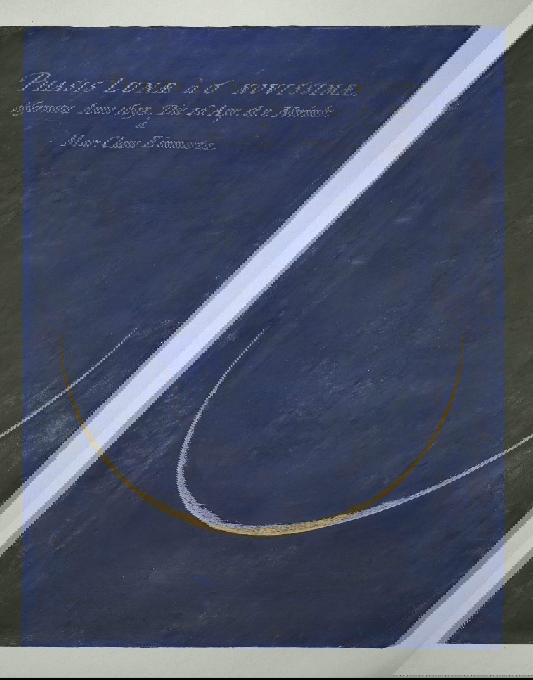 Maria Clara Eimmart, Darstellungen von Himmelserscheinungen - Mondphase, beobachtet am 23. April 1693 (1693-1698; Mischtechnik auf Papier, 64 x 52 cm; Bologna, Museo della Specola, Sistema Museale di Ateneo, Alma Mater Studiorum - Universität Bologna). Foto: Marco Pintacorona