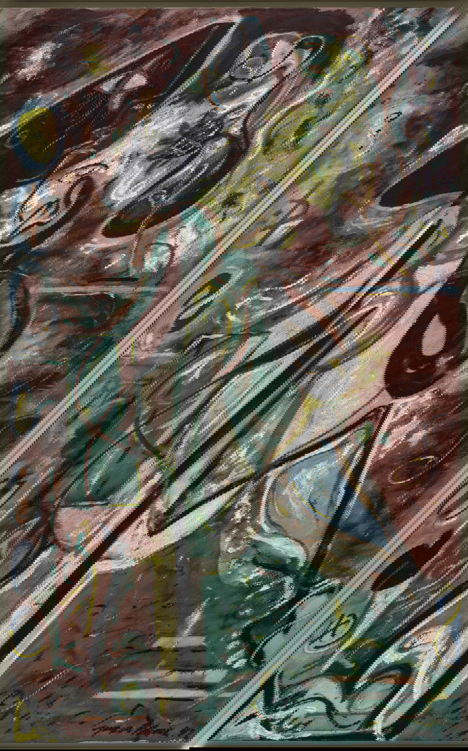 Jackson Pollock, Die Mondfrau (1942; Öl auf Leinwand, 175,2 x 109,3 cm; Venedig, Sammlung Peggy Guggenheim). Foto: David Heald &copy; 2025 The Solomon R. Guggenheim Foundation