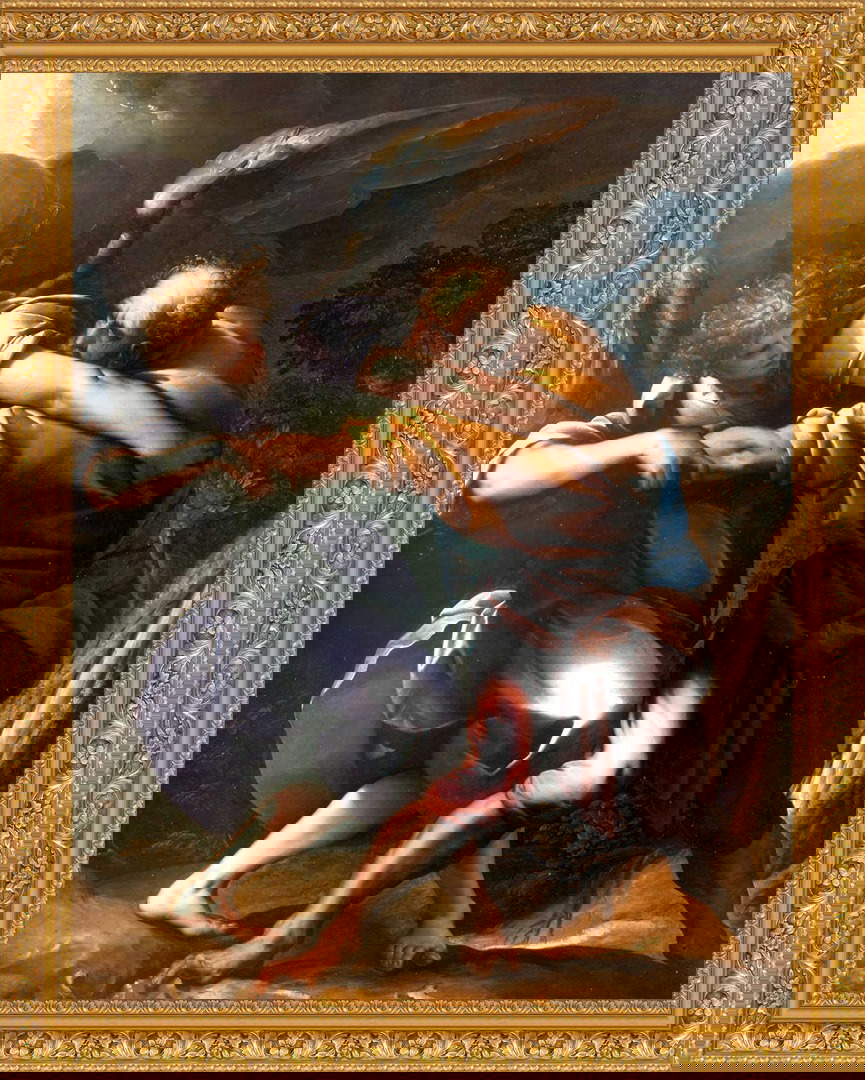 Pier Francesco Mazzucchelli detto il Morazzone, Lotta tra Giacobbe e l'angelo (1610 circa; olio su tela, 178,5 x 140 cm; Milano, Museo Diocesano)