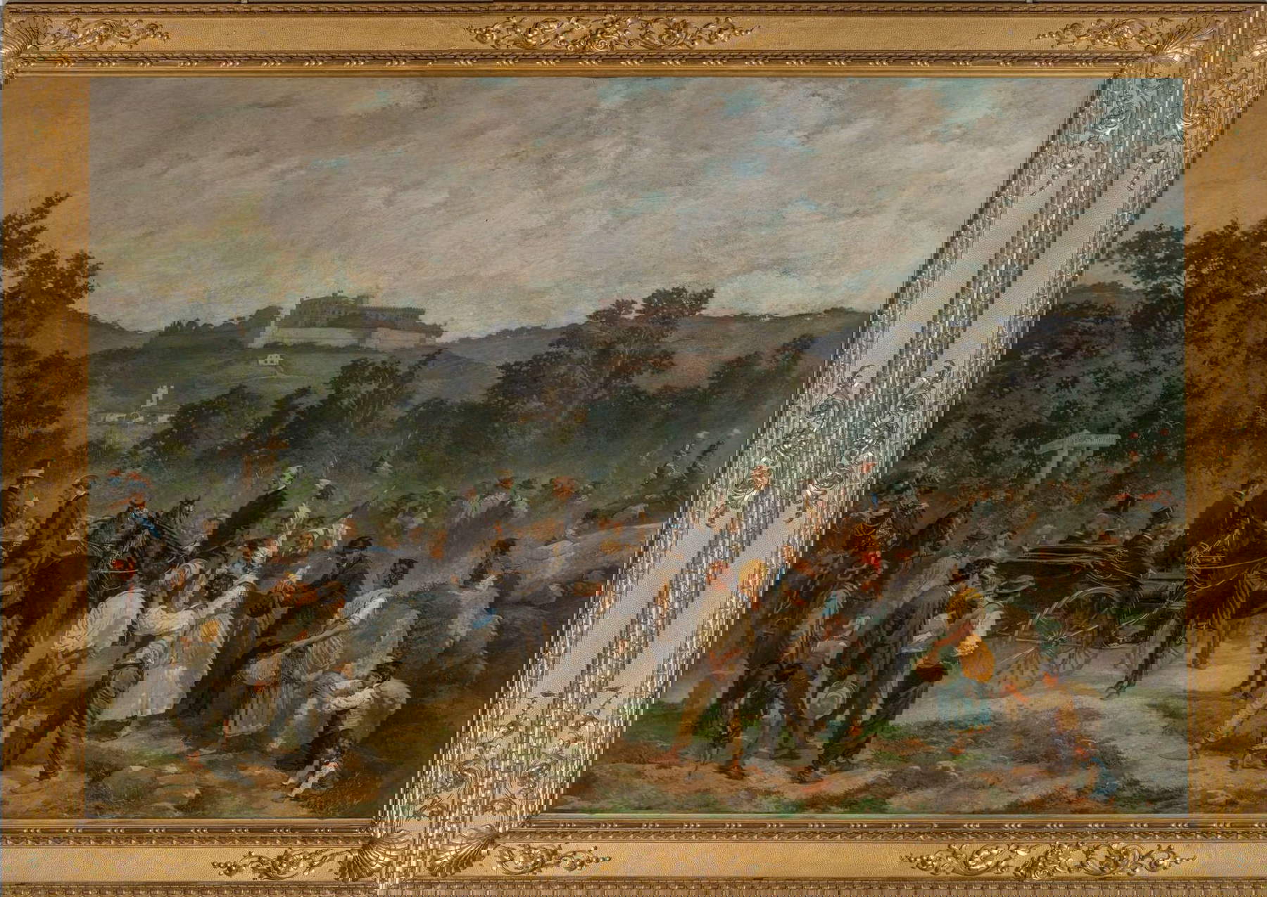 Luigi Norfini, Visit of King Victor Emmanuel II to the Castle of Brolio (c. 1866; oil on canvas, 180 x 267 cm; Ricasoli Family Collection)