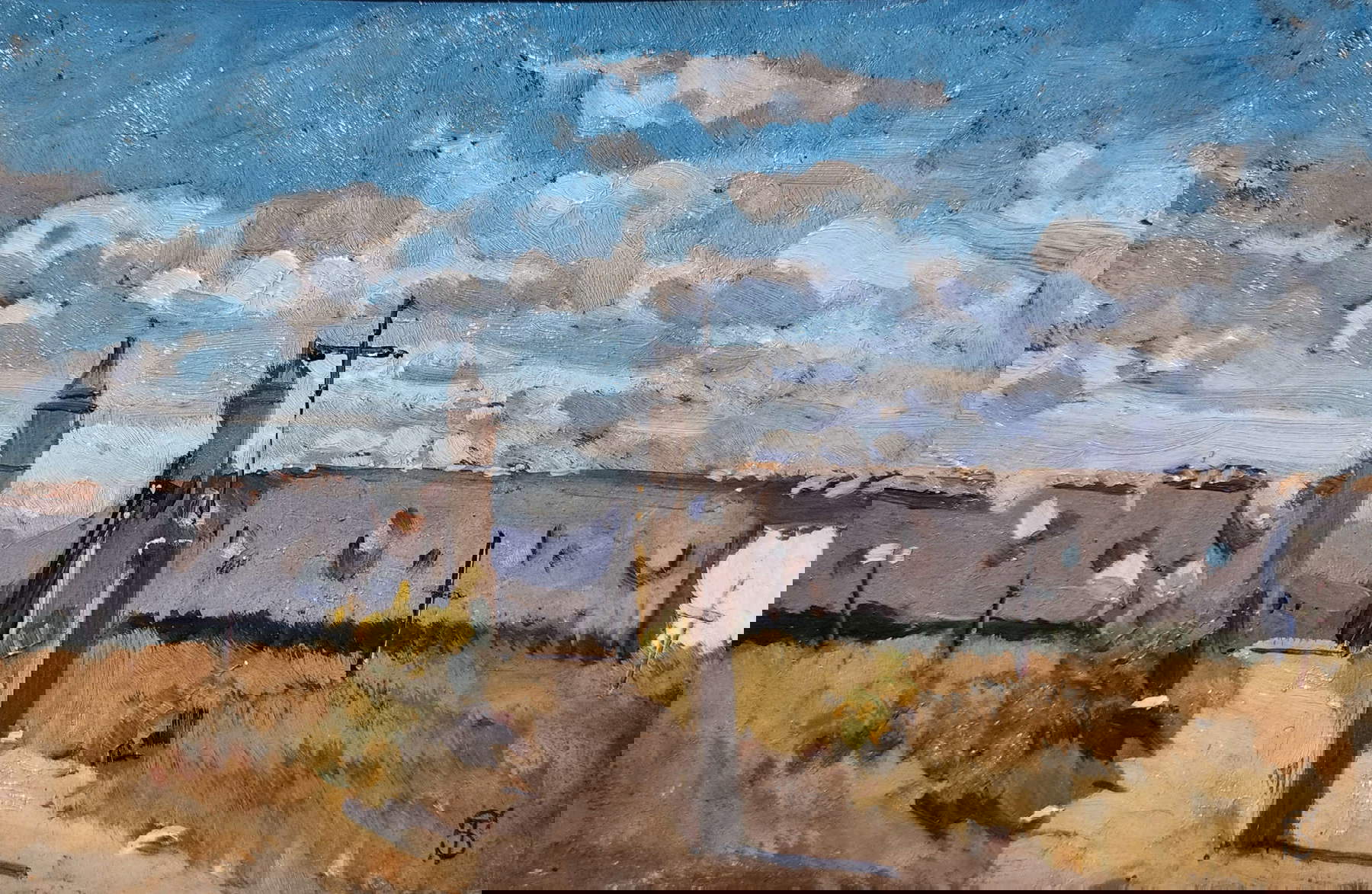 Telemaco Signorini, The Cemetery of Solferino (1859; oil on cardboard, 29.5 x 39 cm; Private collection)