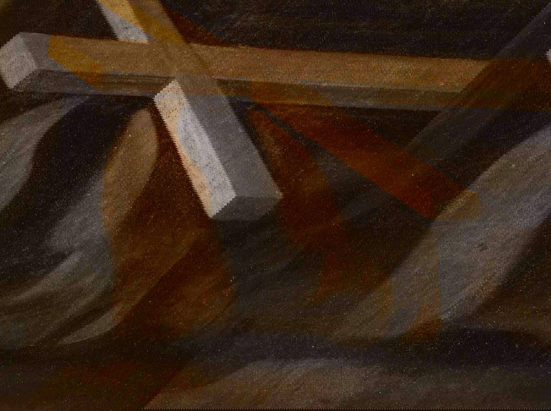 Caravaggio (attr.), San Francesco, versione ex Cecconi, dettaglio