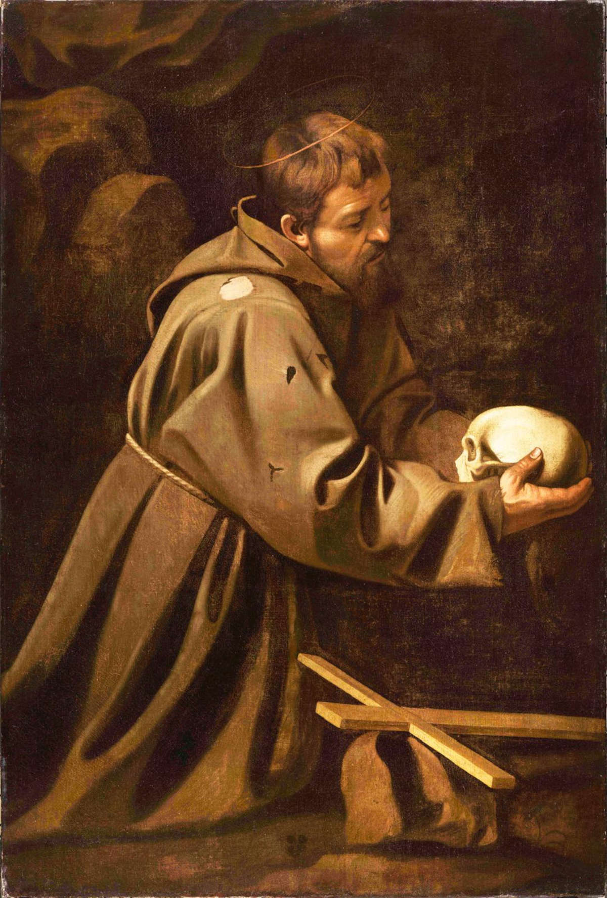 Caravaggio (attr.), San Francesco, versione ex Cecconi (olio su tela, 136 x 91 cm; Collezione privata)