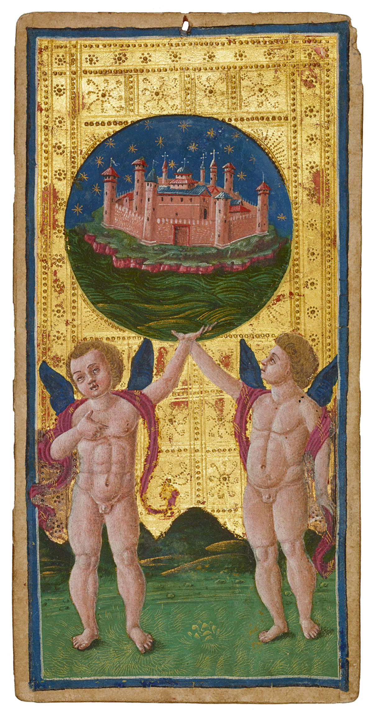 Antonio Cicognara, Tarocchi, Il Mondo (1455-1480; cartone, 176 x 87 mm; Bergamo, Accademia Carrara)