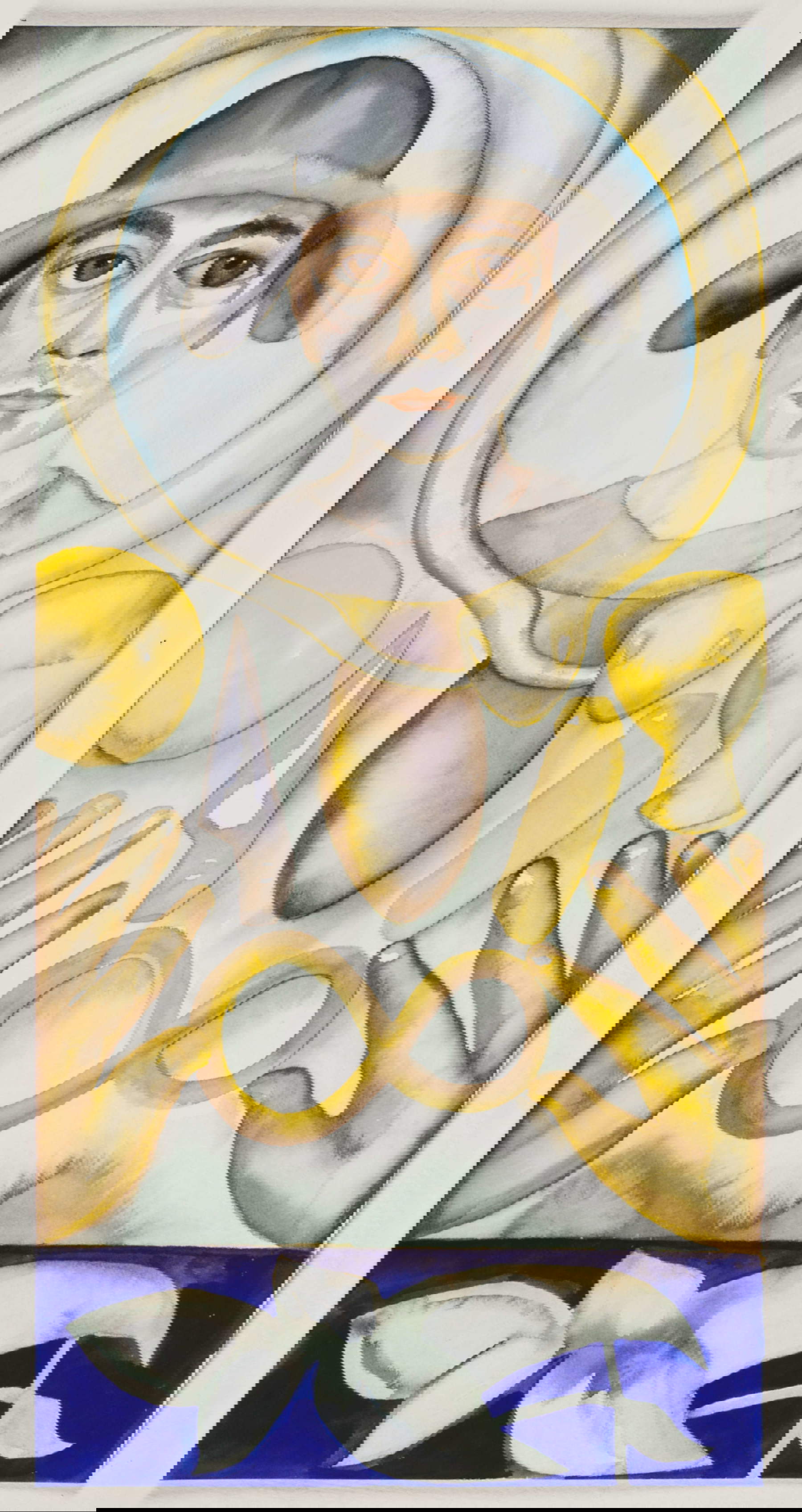 Francesco Clemente, Il Mago, (Ron Arad), serie dei Tarocchi Arcani Maggiori (2008&ndash;2011; acquerello e guazzo su carta, 19 x 9,5 cm). Su concessione di Francesco Clemente Studio