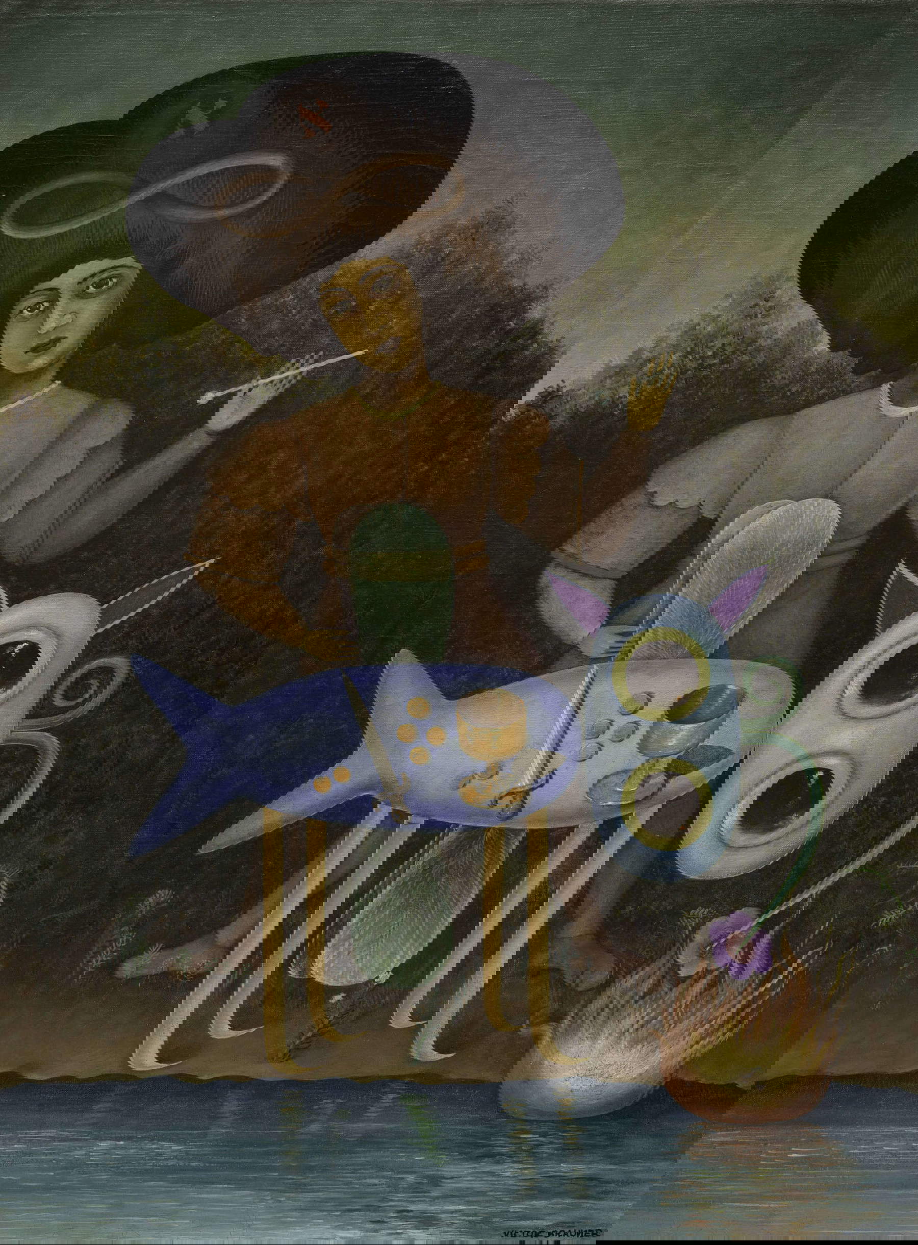 Victor Brauner, Le surrealiste (Il surrealista) (1947; olio su tela, 60,8 x 45,7 cm; Venezia, The Peggy Guggenheim Collection)