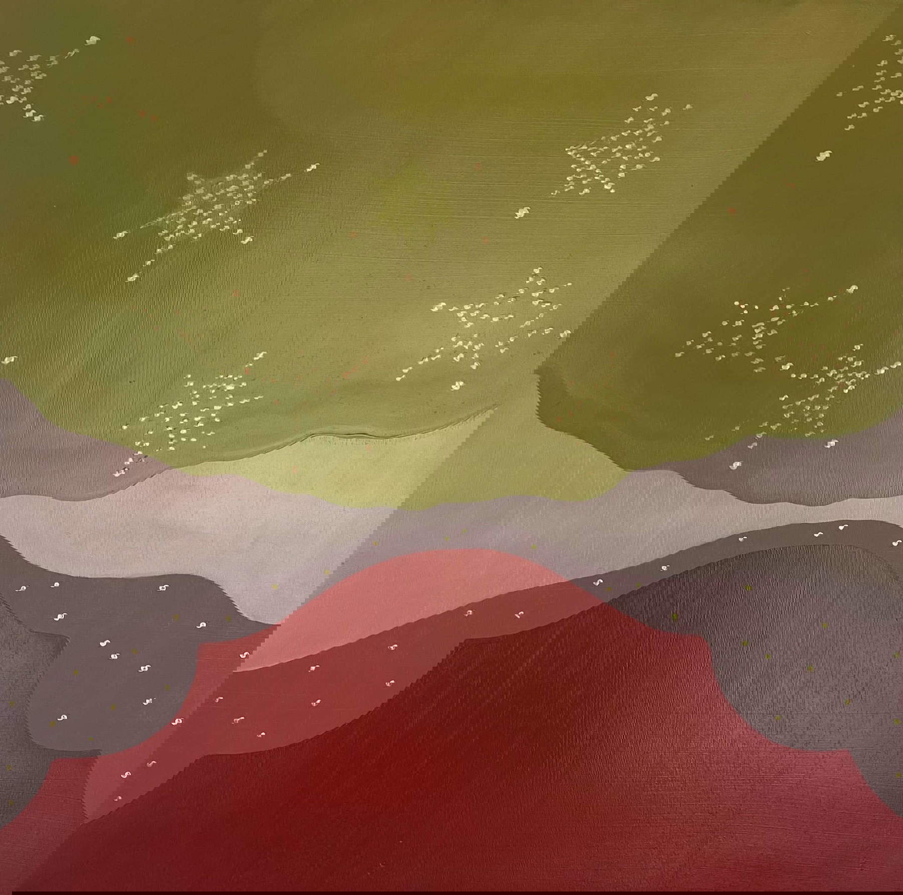 Elena El Asmar, Retratos de estudio (2025; acrílico, óleo sobre panel, 49 x 49 cm)