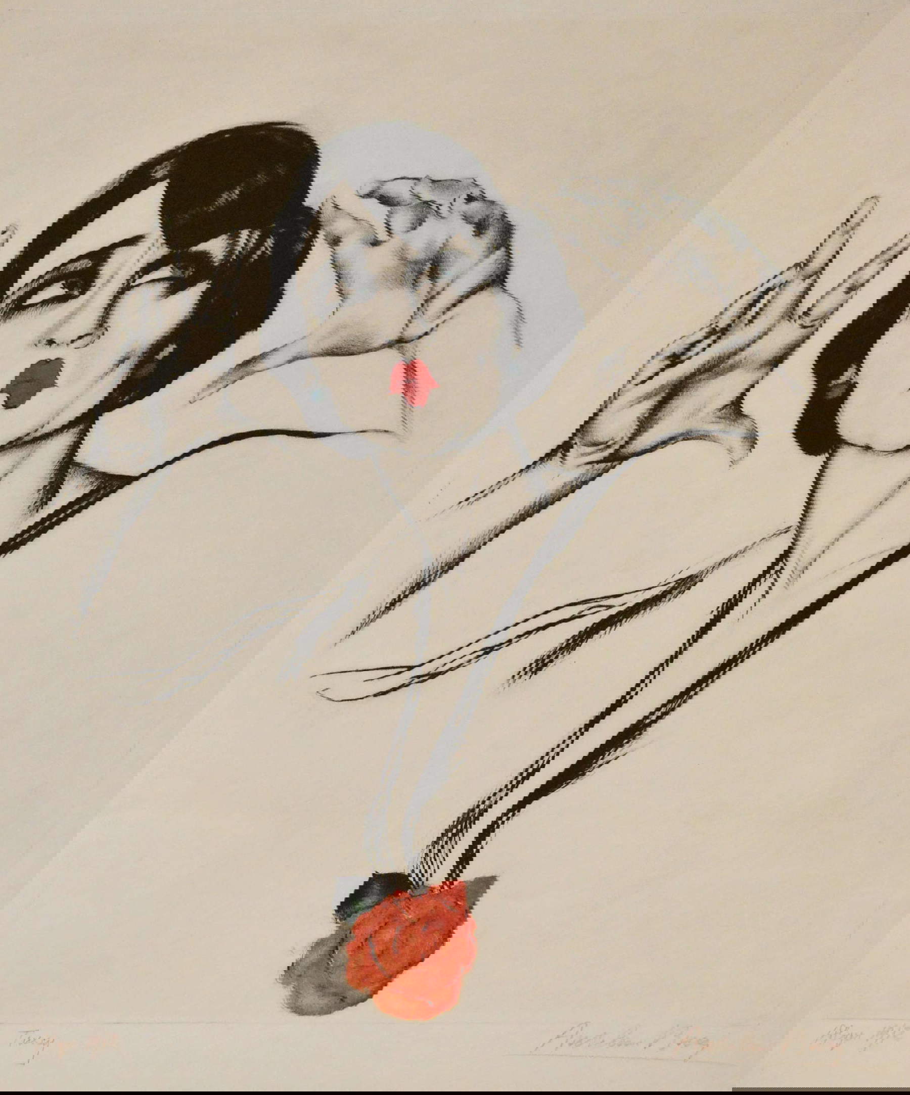 Anselmo Bucci, Turcy of Algeria (1912; drypoint on zinc retouched by hand, 90 &times; 63 cm; Private collection)